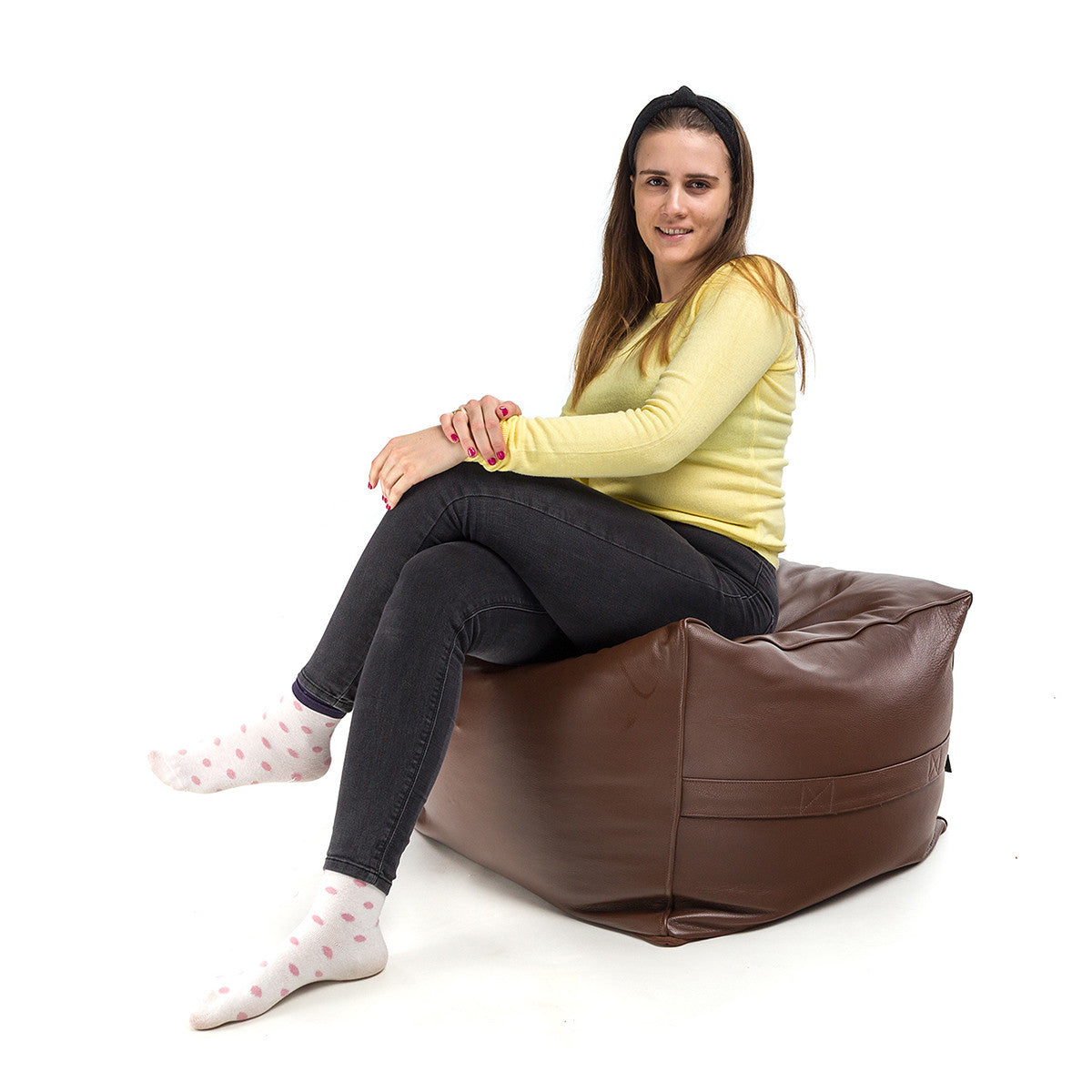 Pouf Vera Pelle Pieno Fiore