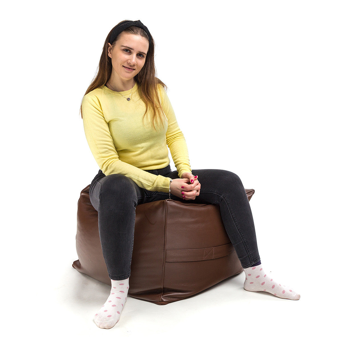 Pouf Vera Pelle Pieno Fiore