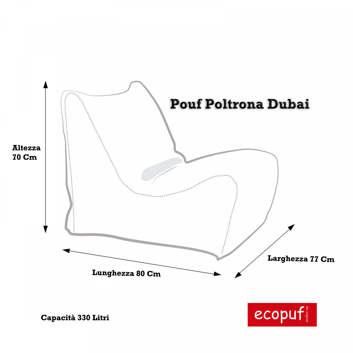 Pouf Sacco Seduta in Pelle Naturale completo di Poggiapiedi