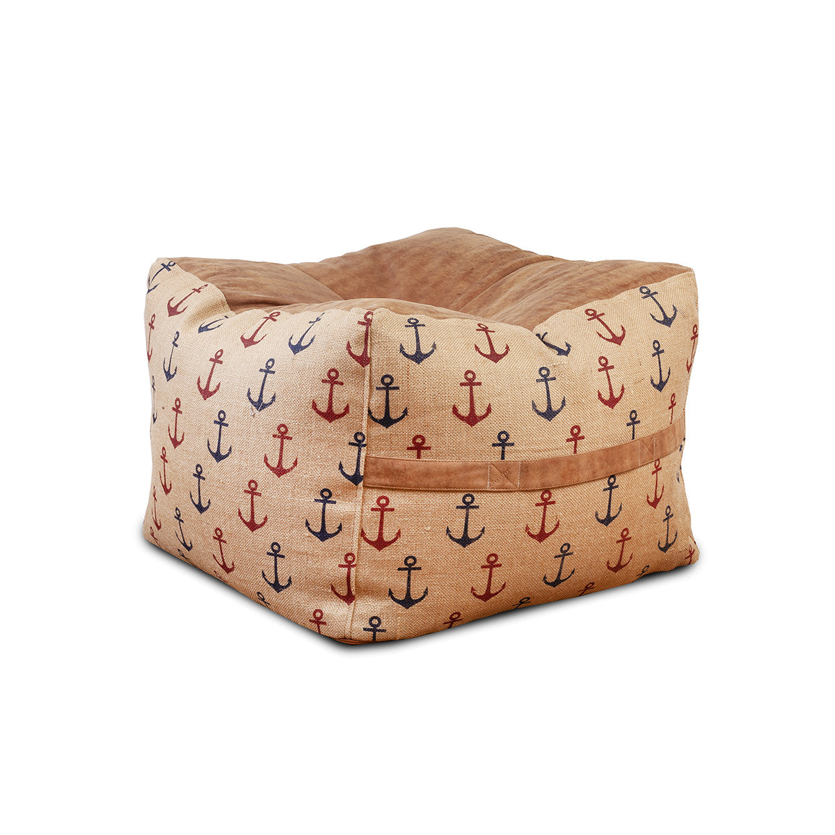 Pouf in Juta e Pelle