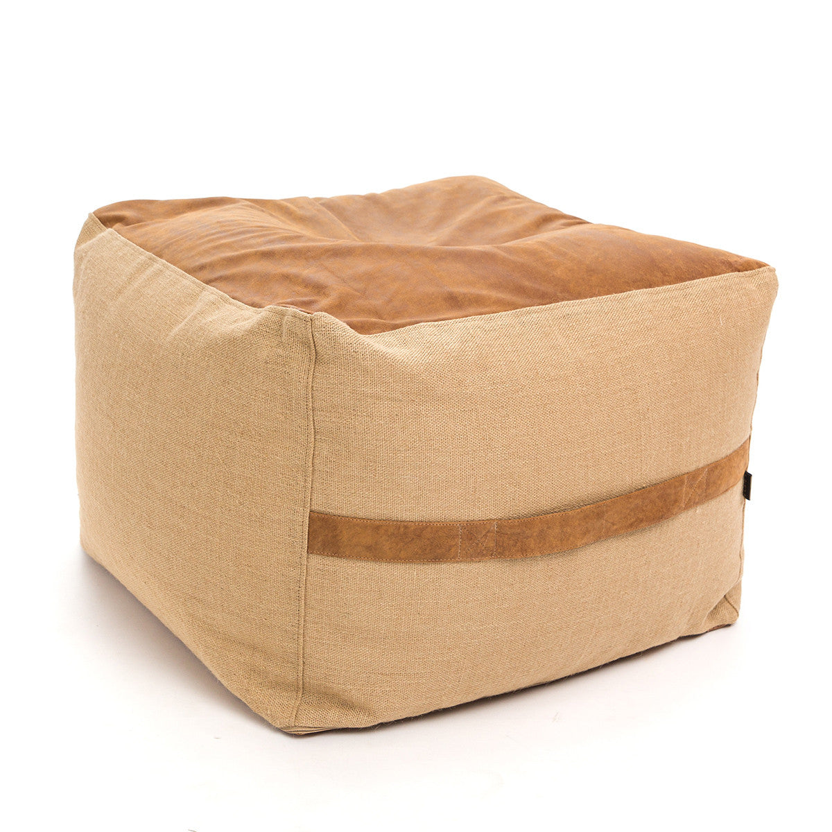 Pouf in Juta e Pelle
