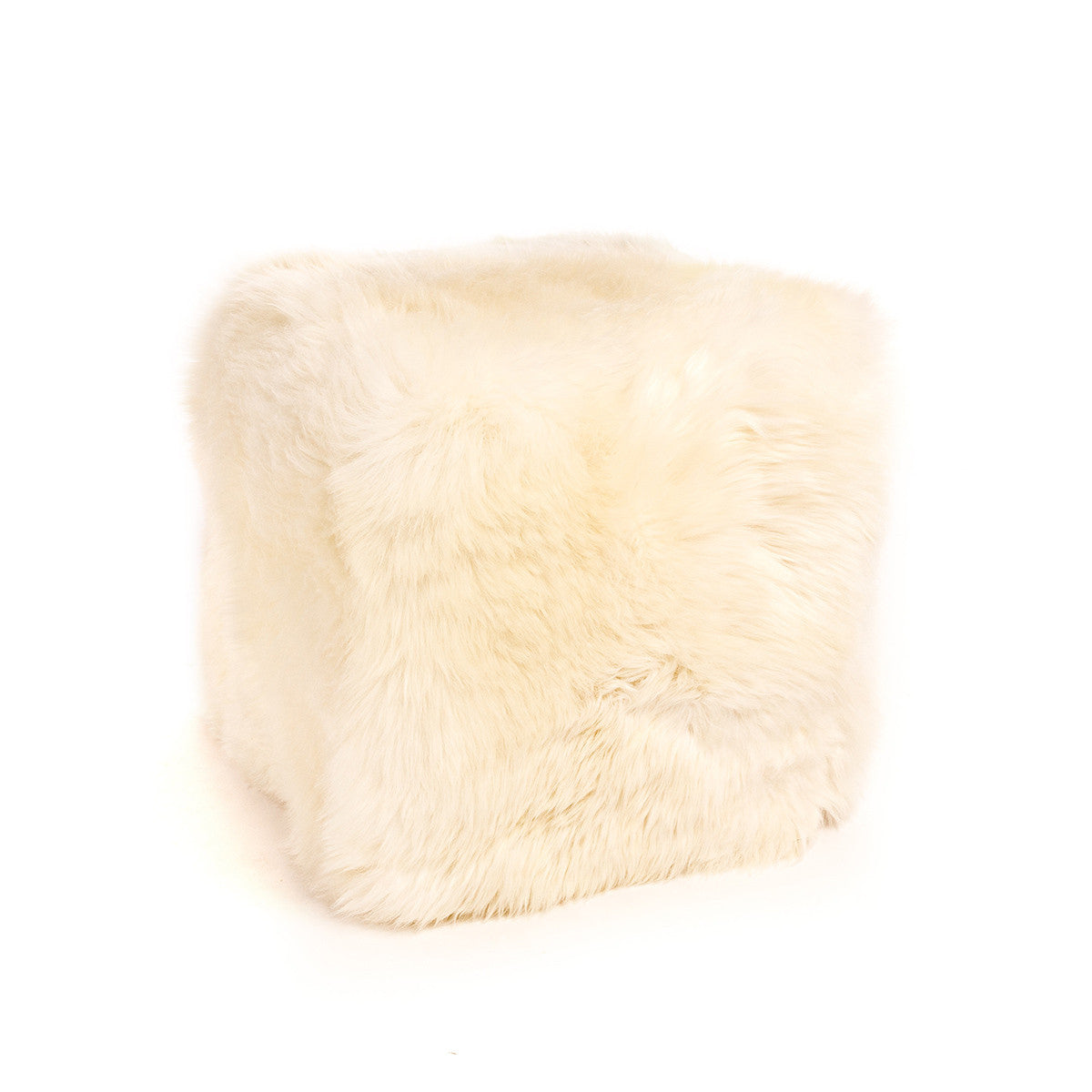 Pouf Quadrato in Vello Naturale d'Agnello