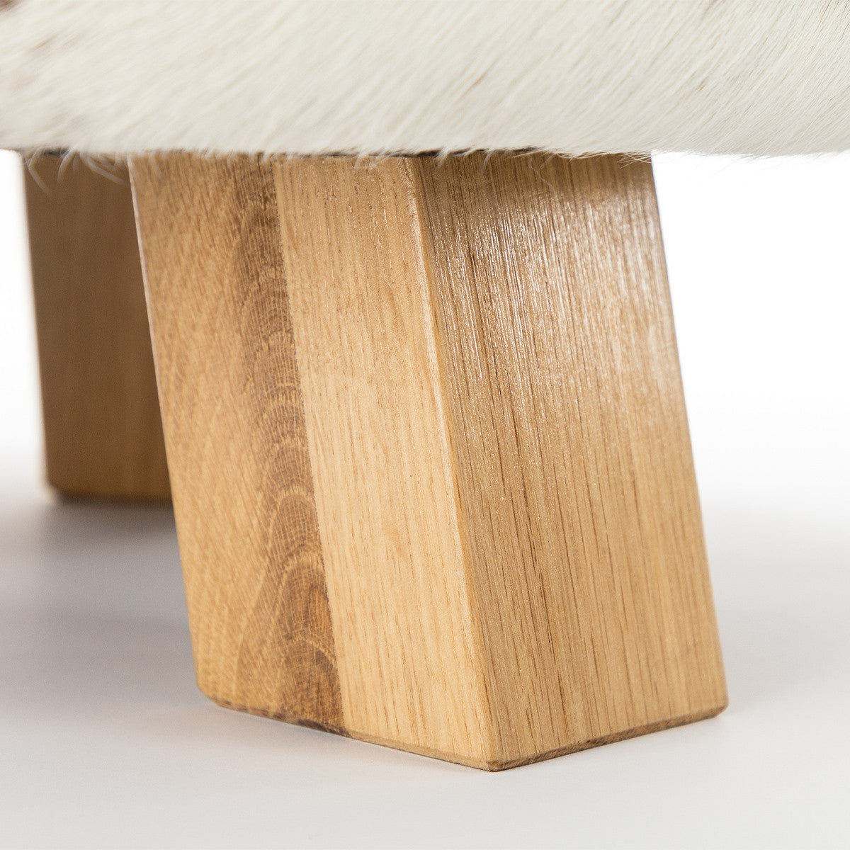Pouf Poggiapiedi Sgabello Rotondo in Pelle di Mucca 46x40