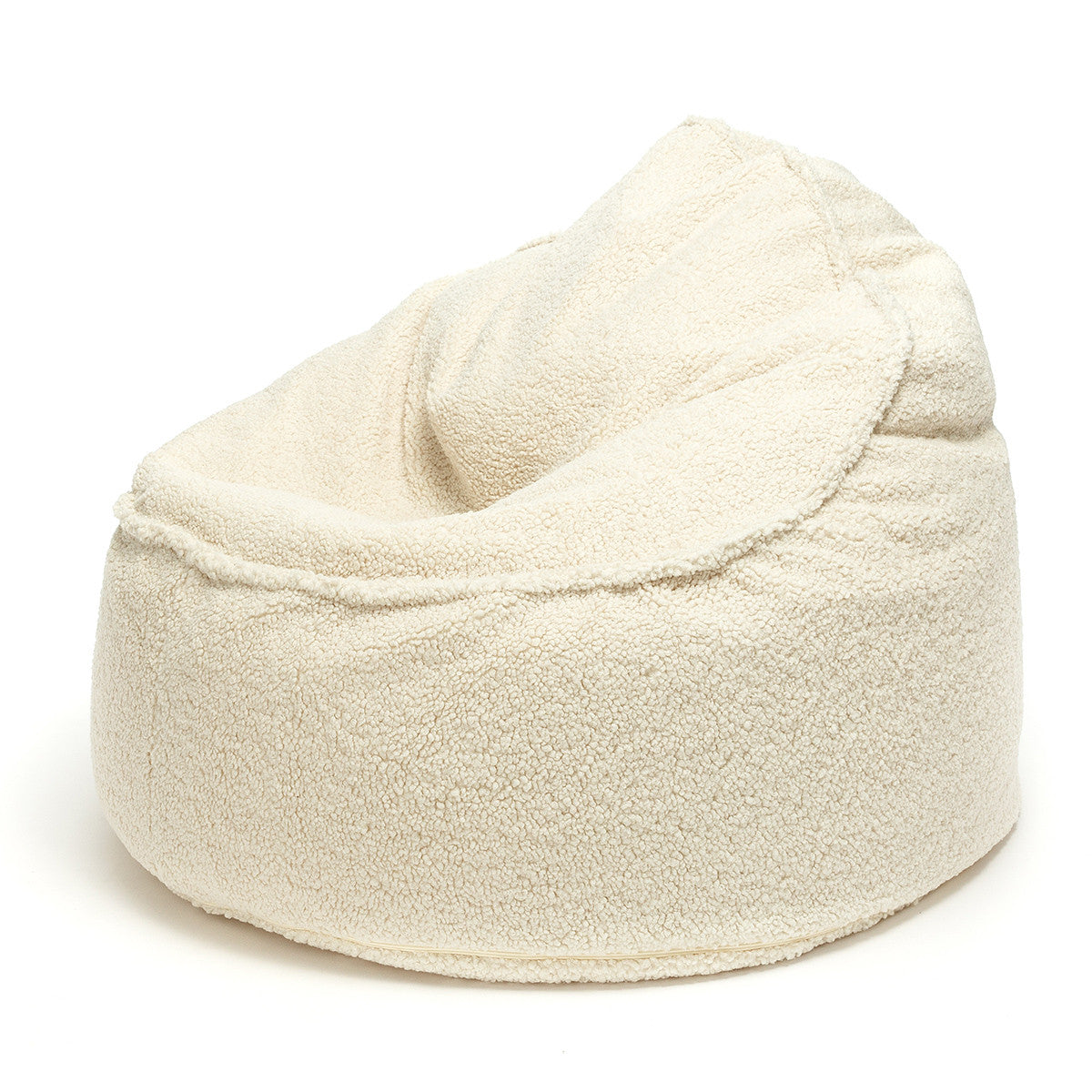 Pouf Poltrona Sacco Sfoderabile in tessuto Bouclè