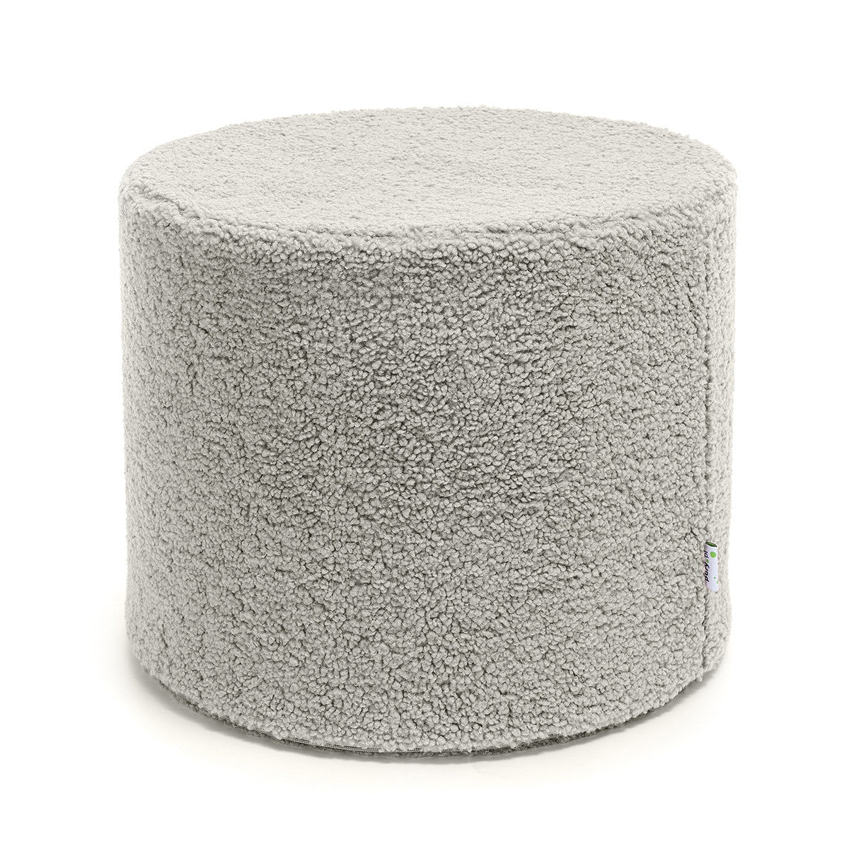 Pouf Poggiapiedi Sgabello Cilindro in Bouclè 40x50
