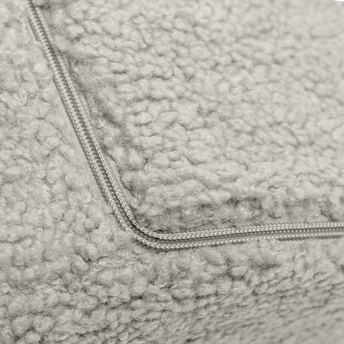Pouf Poggiapiedi Sgabello Cilindro in Bouclè 40x50