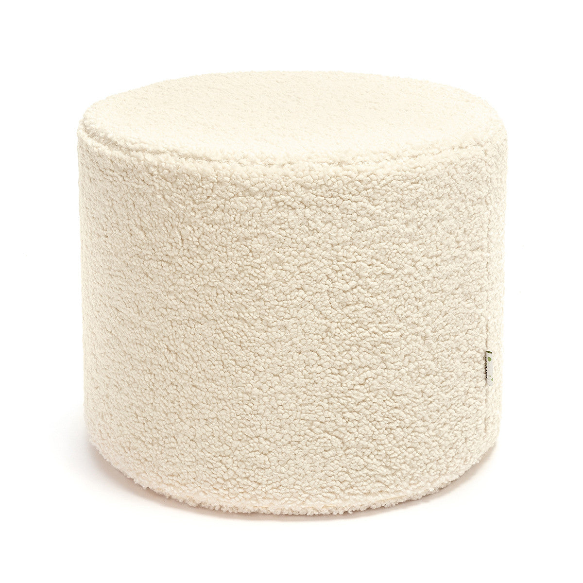 Pouf Poggiapiedi Sgabello Cilindro in Bouclè 40x50