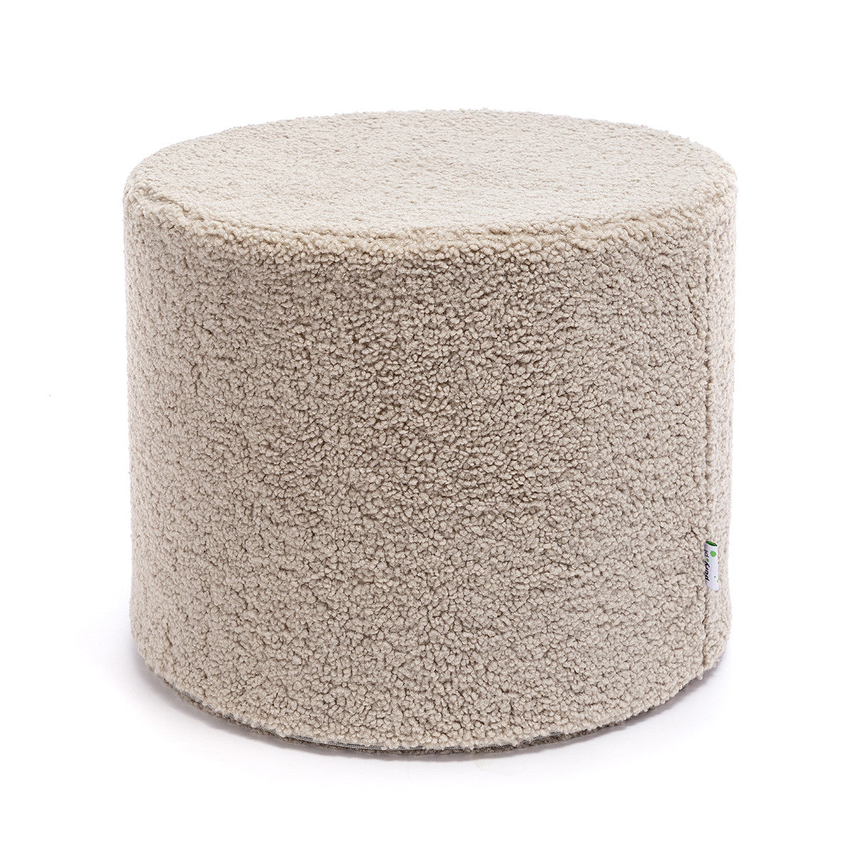 Pouf Poggiapiedi Sgabello Cilindro in Bouclè 40x50