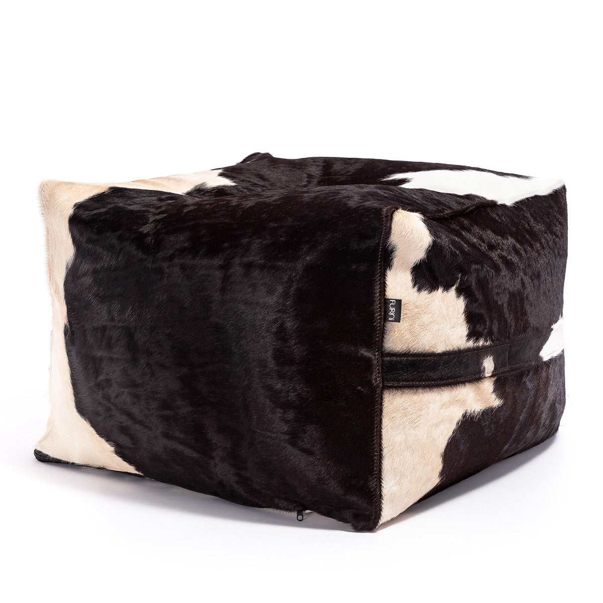 Pouf Poggiapiedi Sgabello Sfoderabile in Pelle Naturale di Mucca 60x45