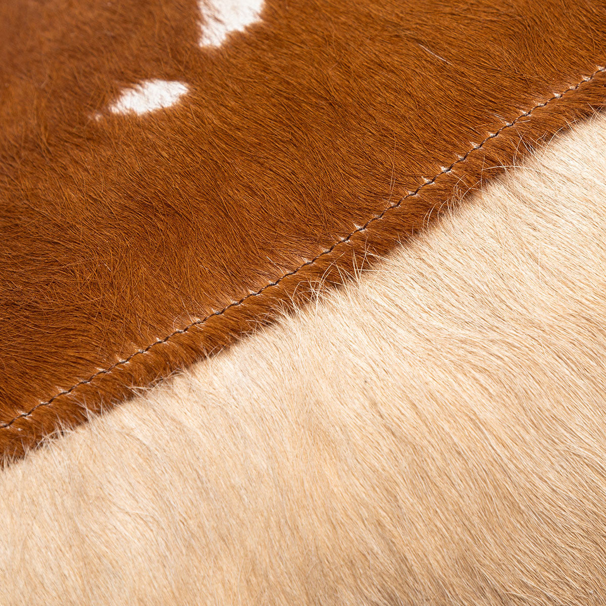 Pouf Poggiapiedi Sgabello Sfoderabile in Pelle Naturale di Mucca 60x45