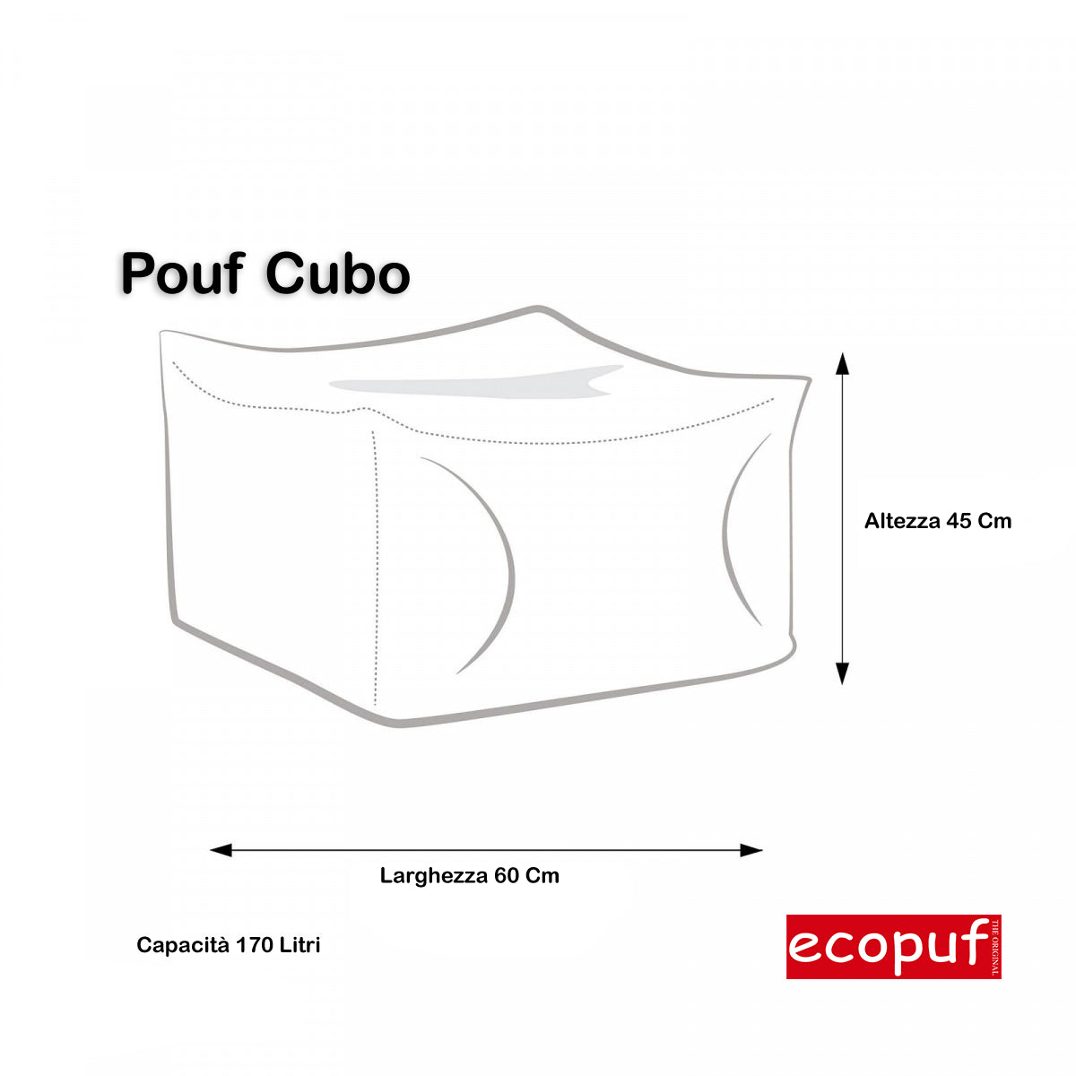 Pouf Poggiapiedi Sgabello Sfoderabile in Pelle Naturale di Mucca 60x45