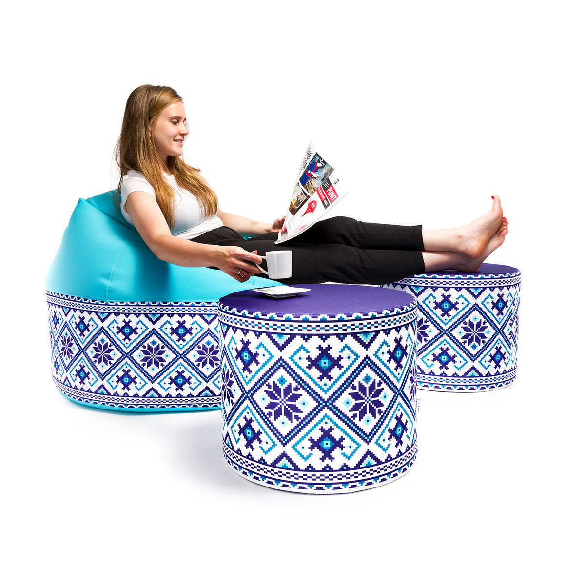 Pouf Poltrona Sacco Waterproof a Fantasia per esterni