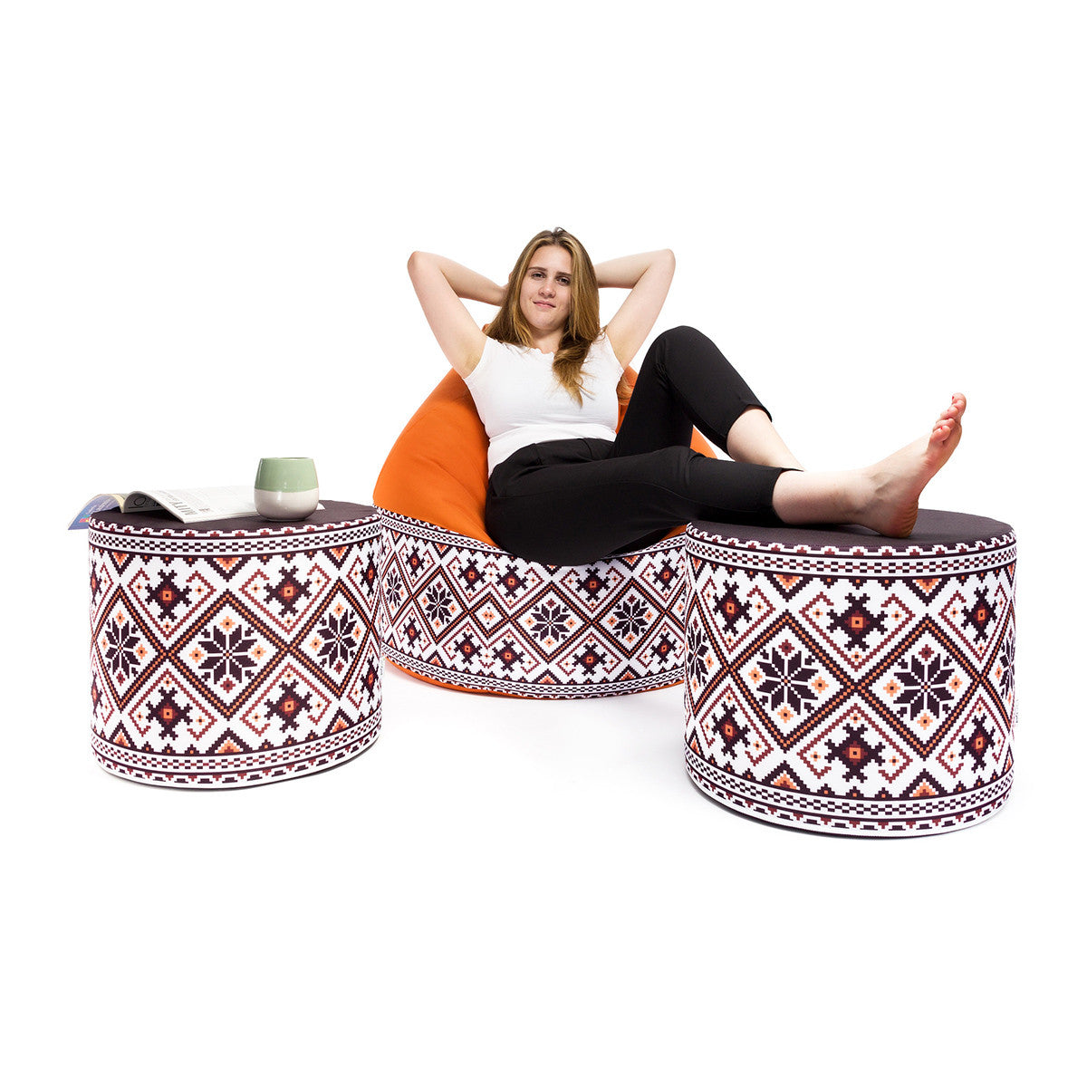 Pouf Poltrona Sacco Waterproof a Fantasia per esterni