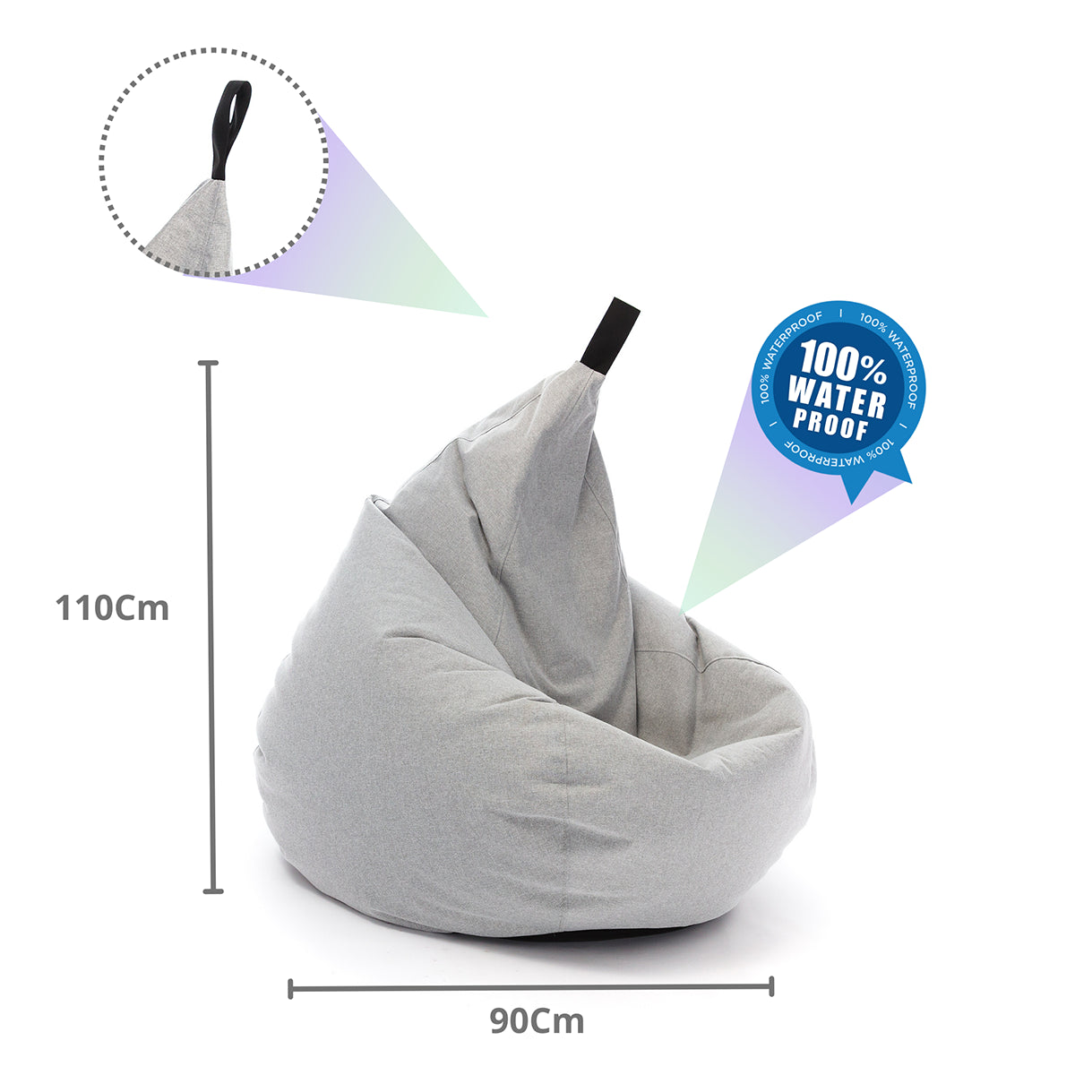 Pouf Poltrona Sacco Impermeabile con Maniglia