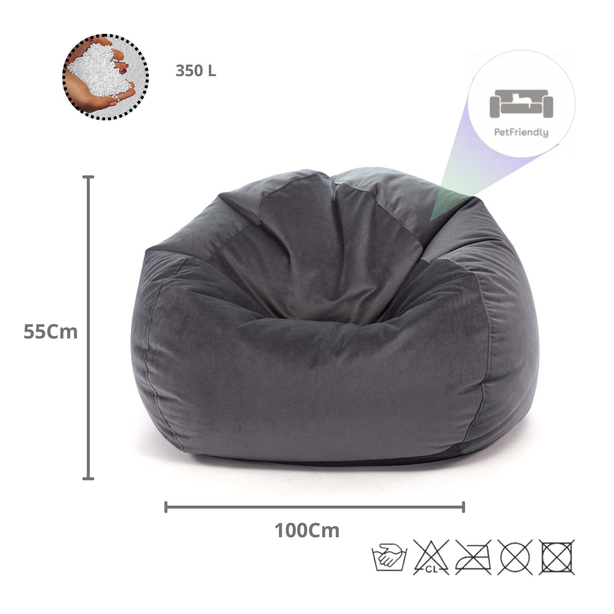 Pouf Poltrona Sacco Sakwa M Microfibra con cuscino