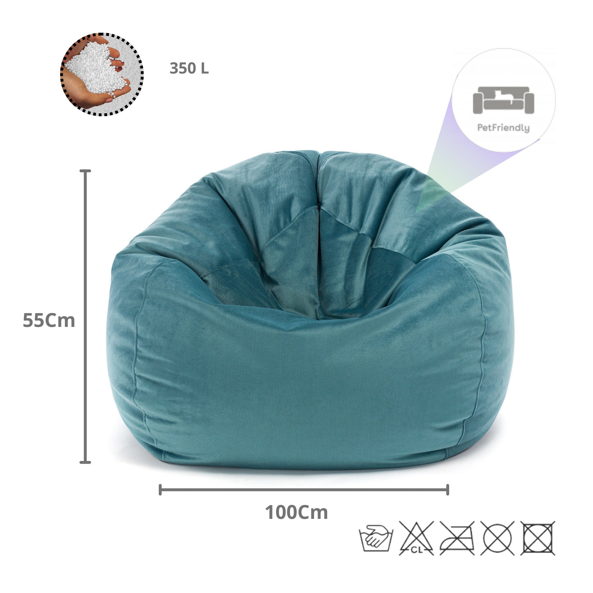 Pouf Poltrona Sacco Sakwa M Microfibra con cuscino