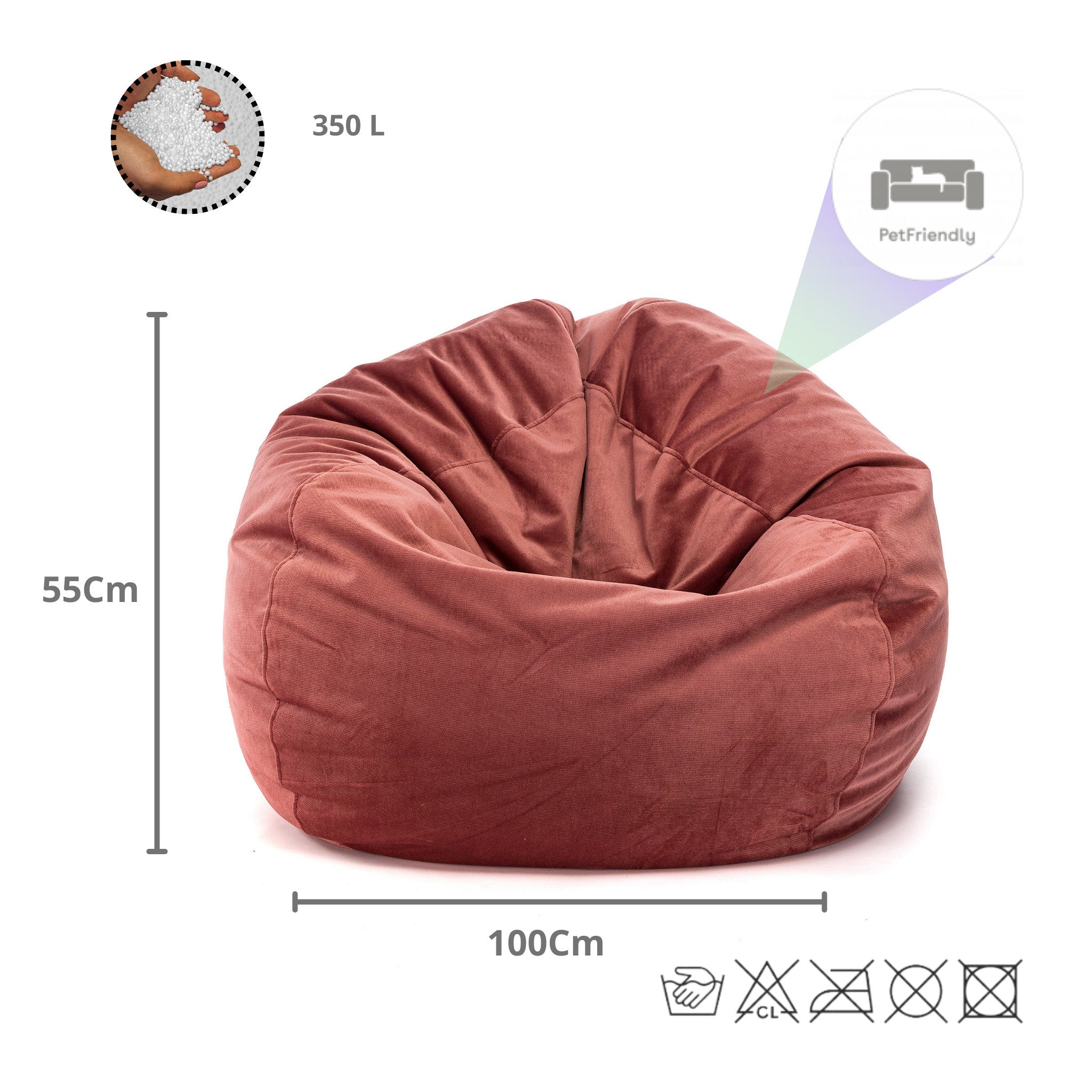 Pouf Poltrona Sacco Sakwa M Microfibra con cuscino