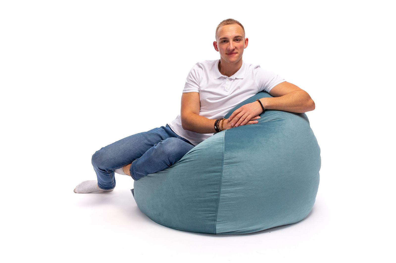 Pouf Poltrona Sacco Sakwa M Microfibra con cuscino