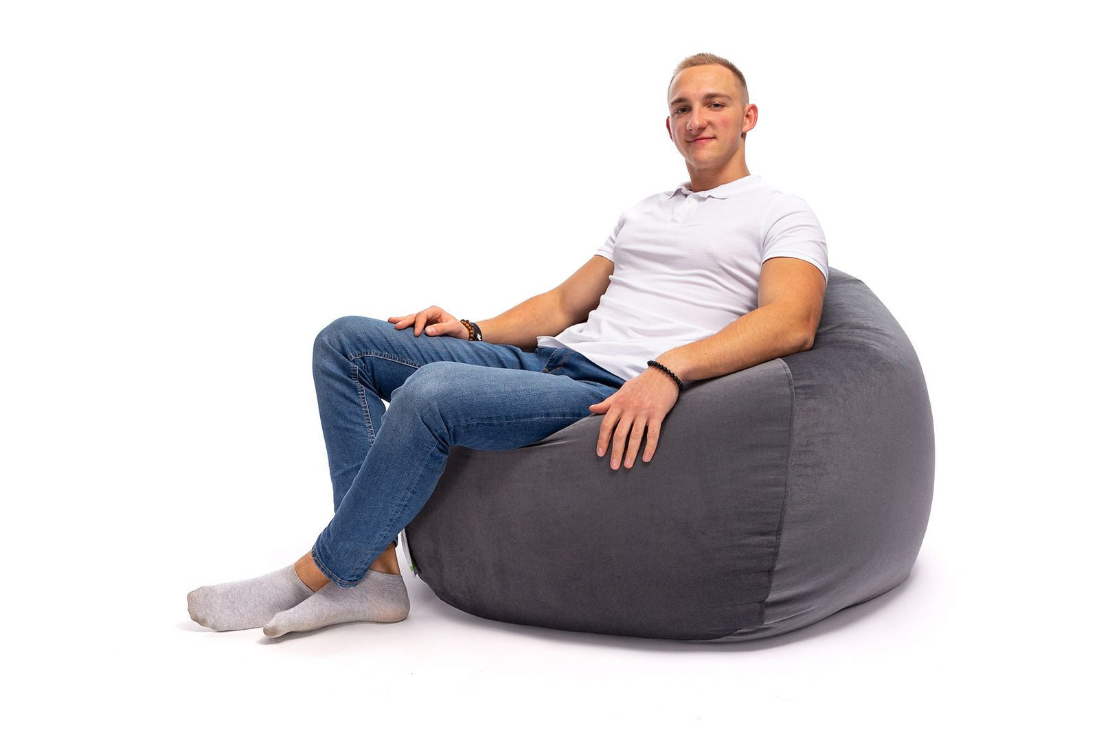 Pouf Poltrona Sacco Sakwa M Microfibra con cuscino