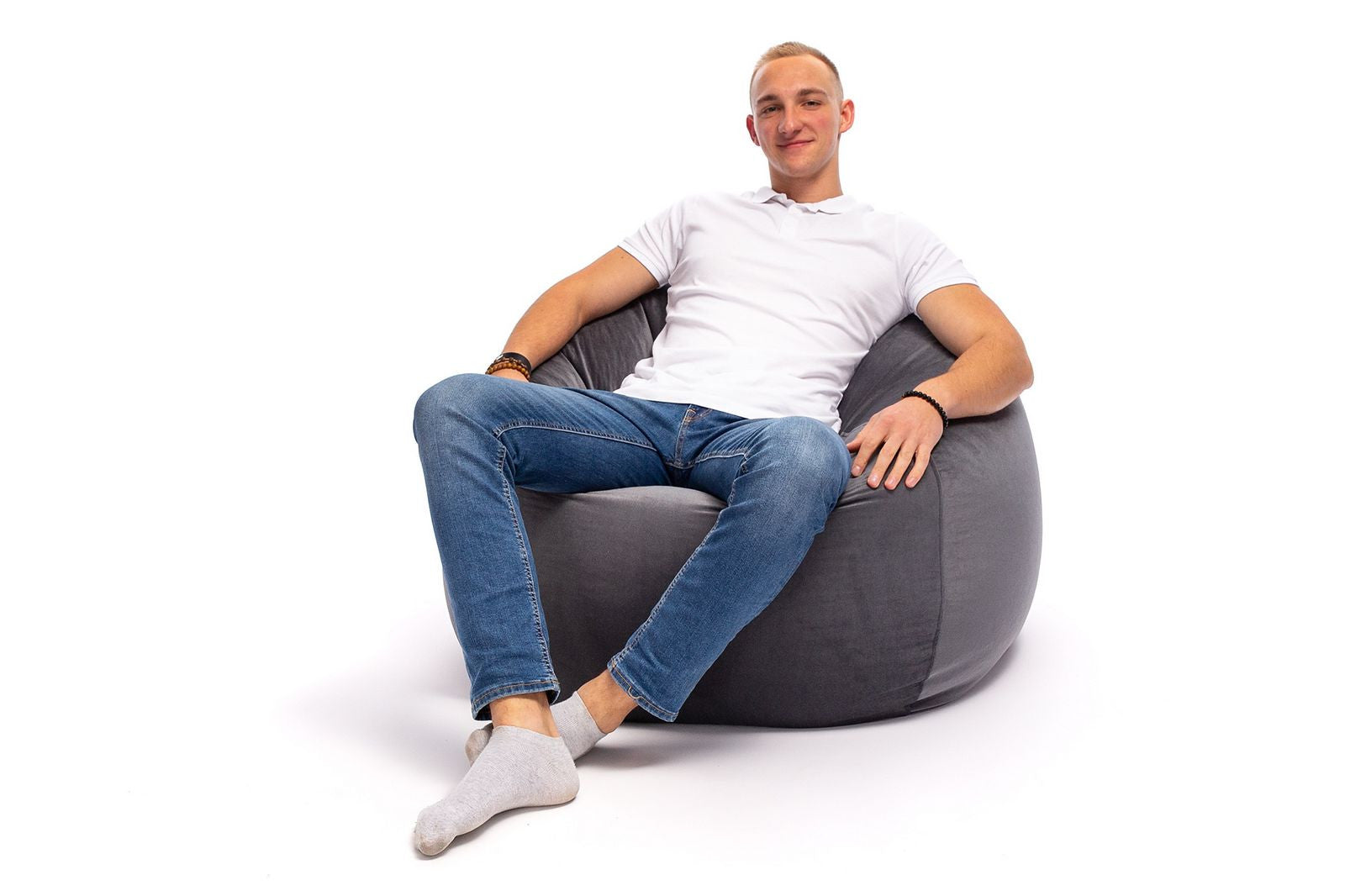 Pouf Poltrona Sacco Sakwa M Microfibra con cuscino
