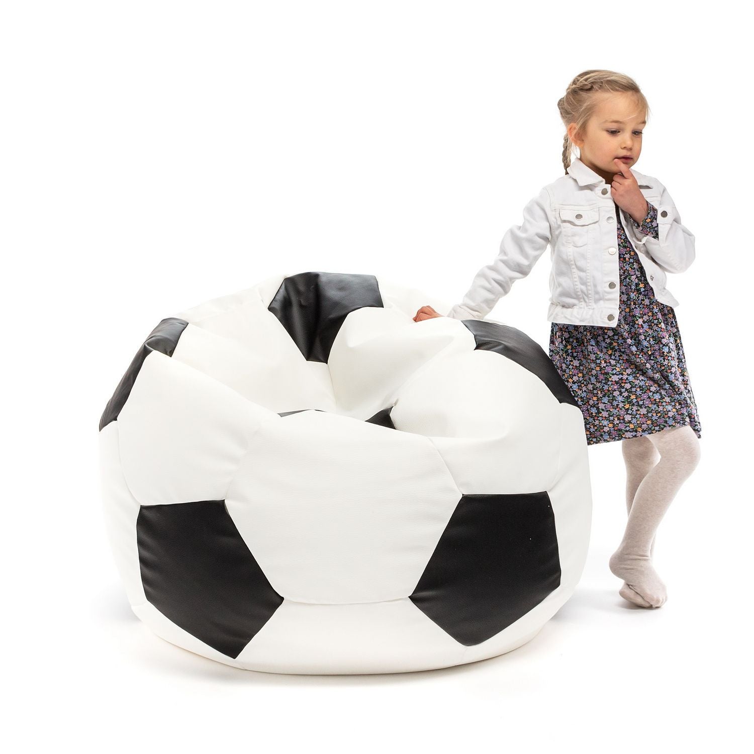 Pouf Poltrona Sacco Palla da Calcio in Ecopelle Taglia L