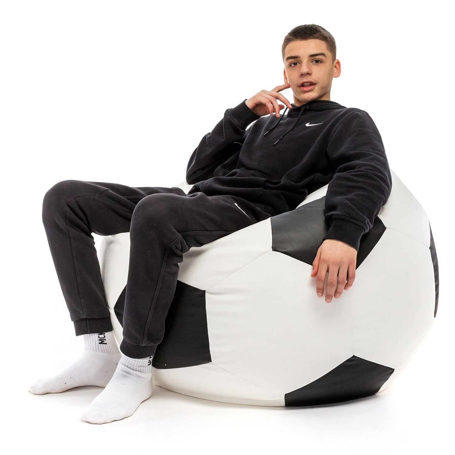 Pouf Poltrona Sacco Palla da Calcio in Ecopelle Taglia L