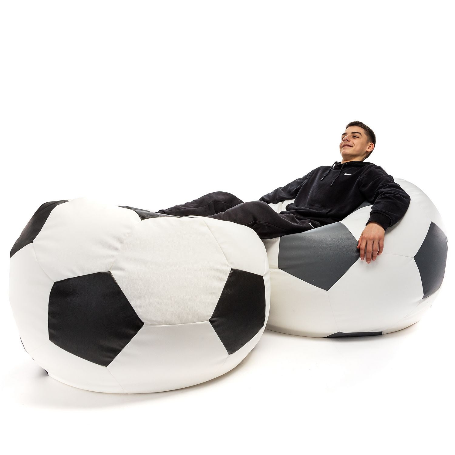 Pouf Poltrona Sacco Palla da Calcio in Ecopelle Taglia L