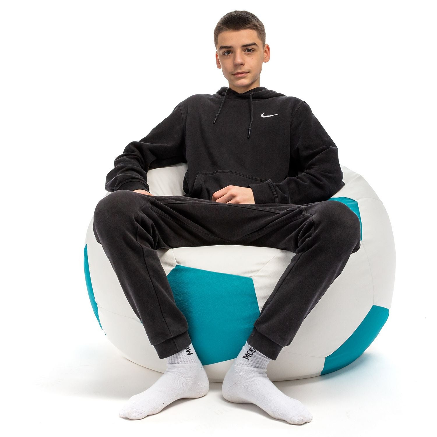 Pouf Poltrona Sacco Palla da Calcio in Ecopelle Taglia L
