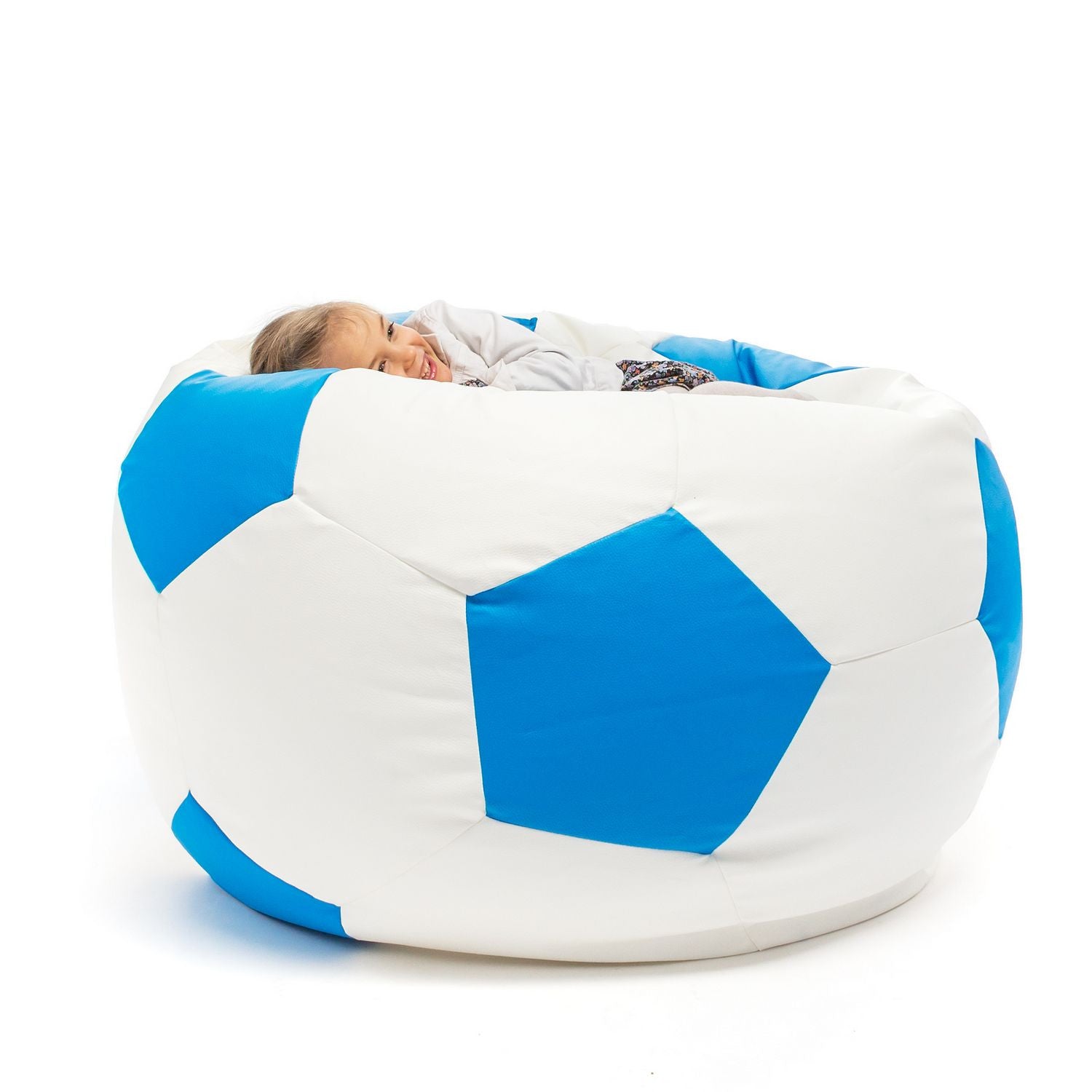 Pouf Poltrona Sacco Palla da Calcio in Ecopelle Taglia XL