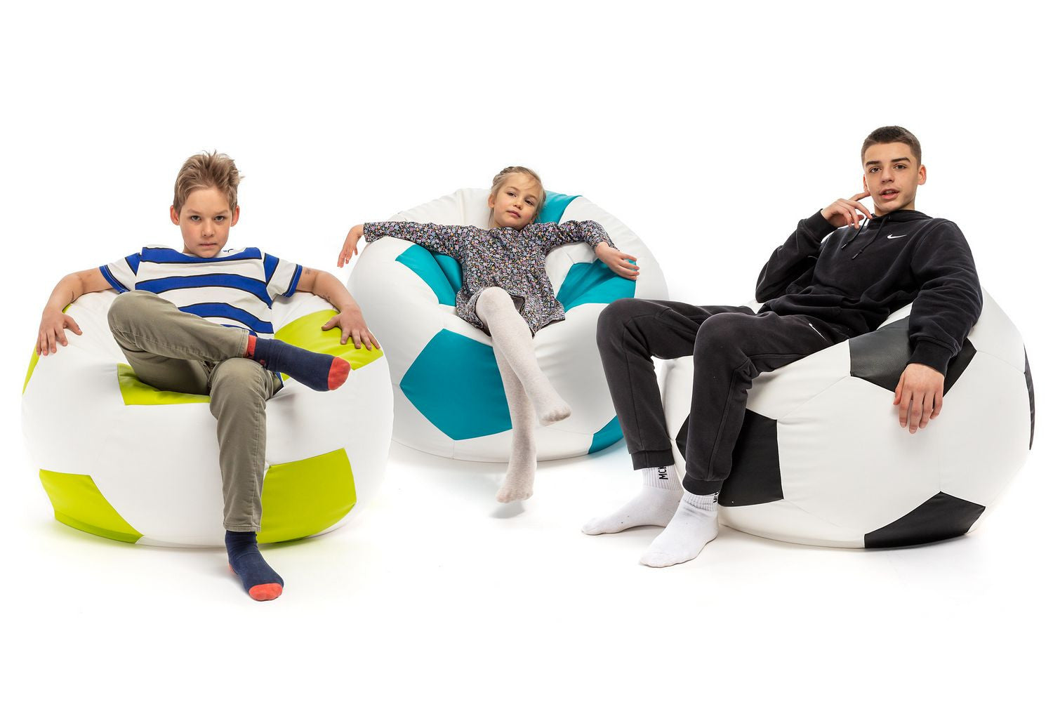 Pouf Poltrona Sacco Palla da Calcio in Ecopelle Taglia XL