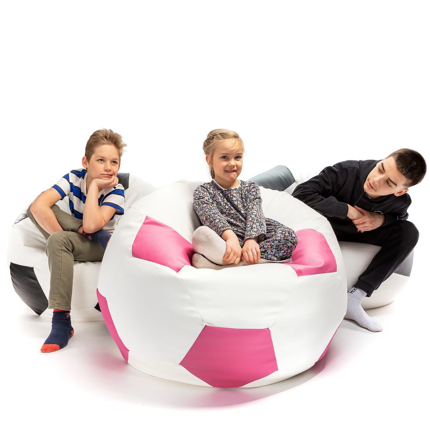 Pouf Poltrona Sacco Palla da Calcio in Ecopelle Taglia XL