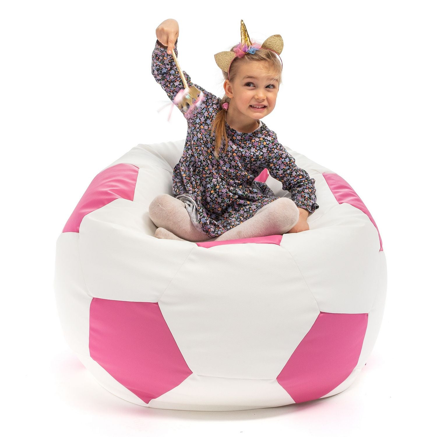 Pouf Poltrona Sacco Palla da Calcio in Ecopelle Taglia XL