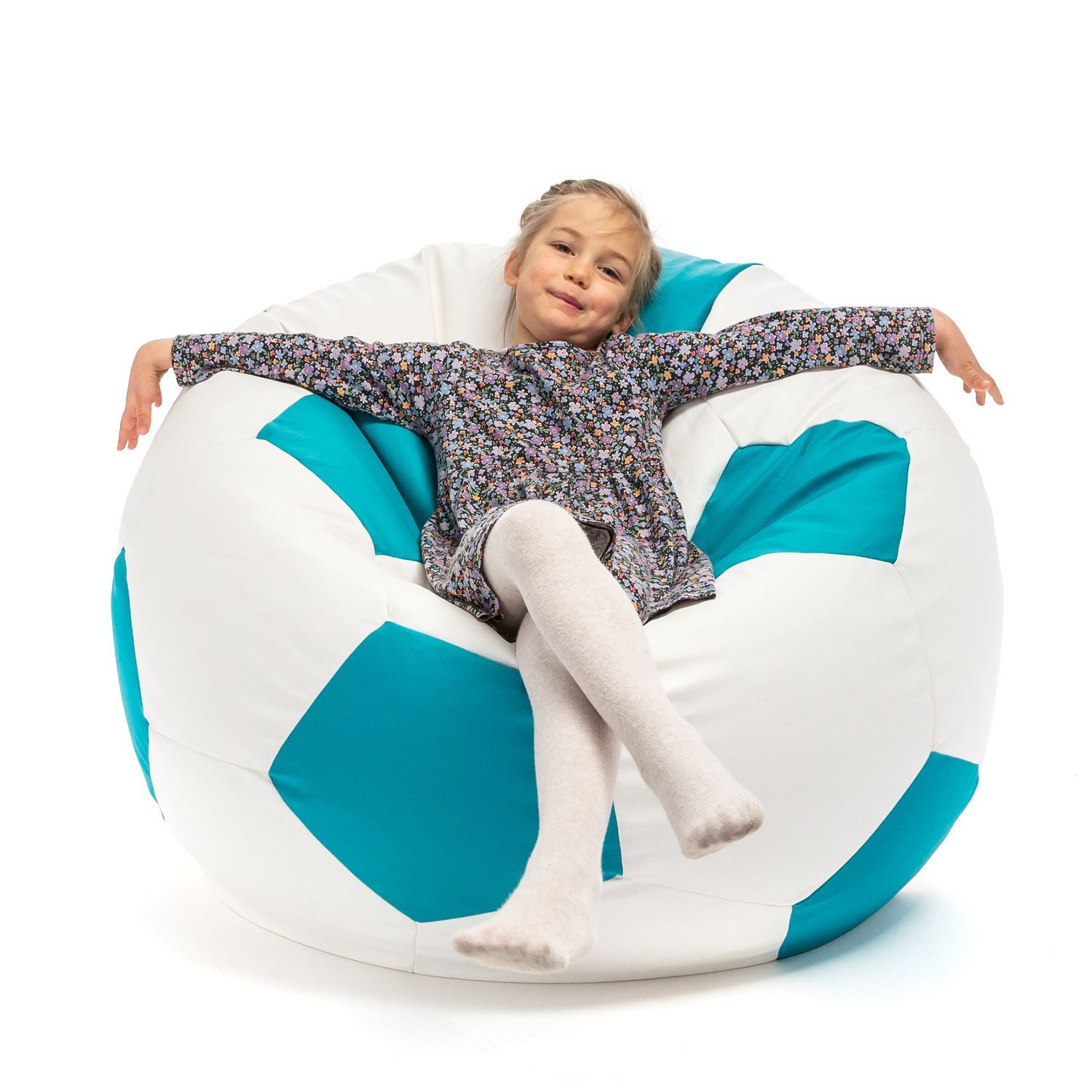 Pouf Poltrona Sacco Palla da Calcio in Ecopelle Taglia XL