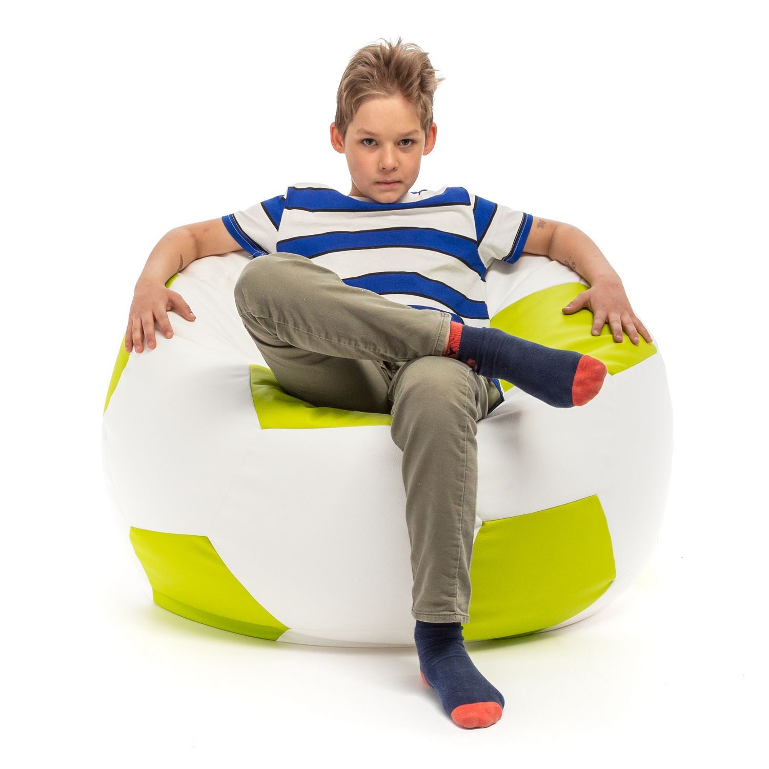 Pouf Poltrona Sacco Palla da Calcio in Ecopelle Taglia XL