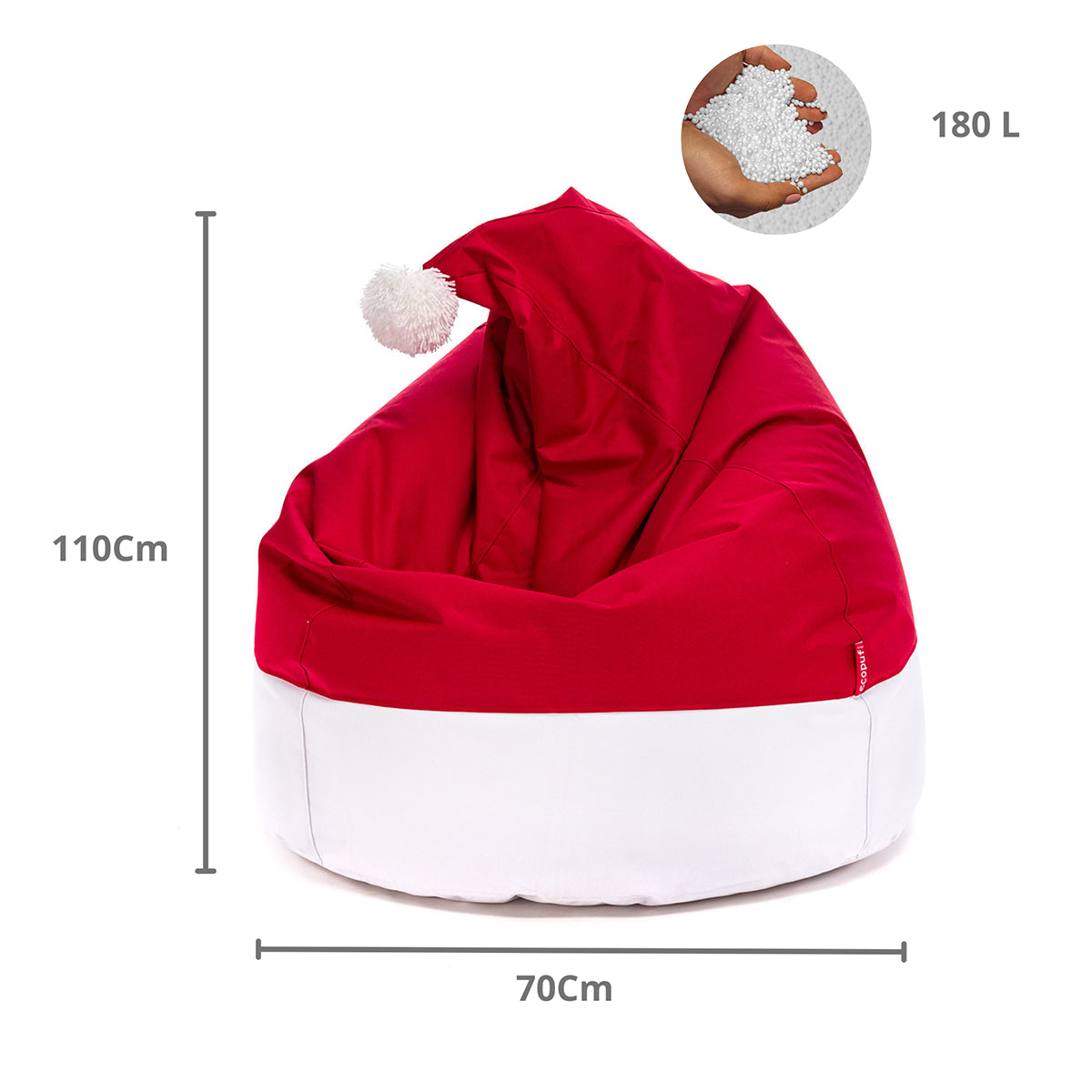 Pouf Sacco Cappello di Babbo Natale