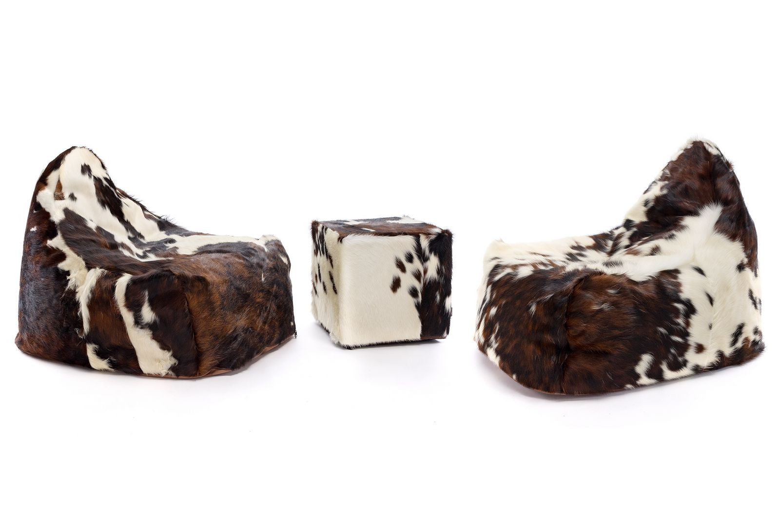 Pouf Poltrona Sacco Sfoderabile in Pelle Naturale Bovina