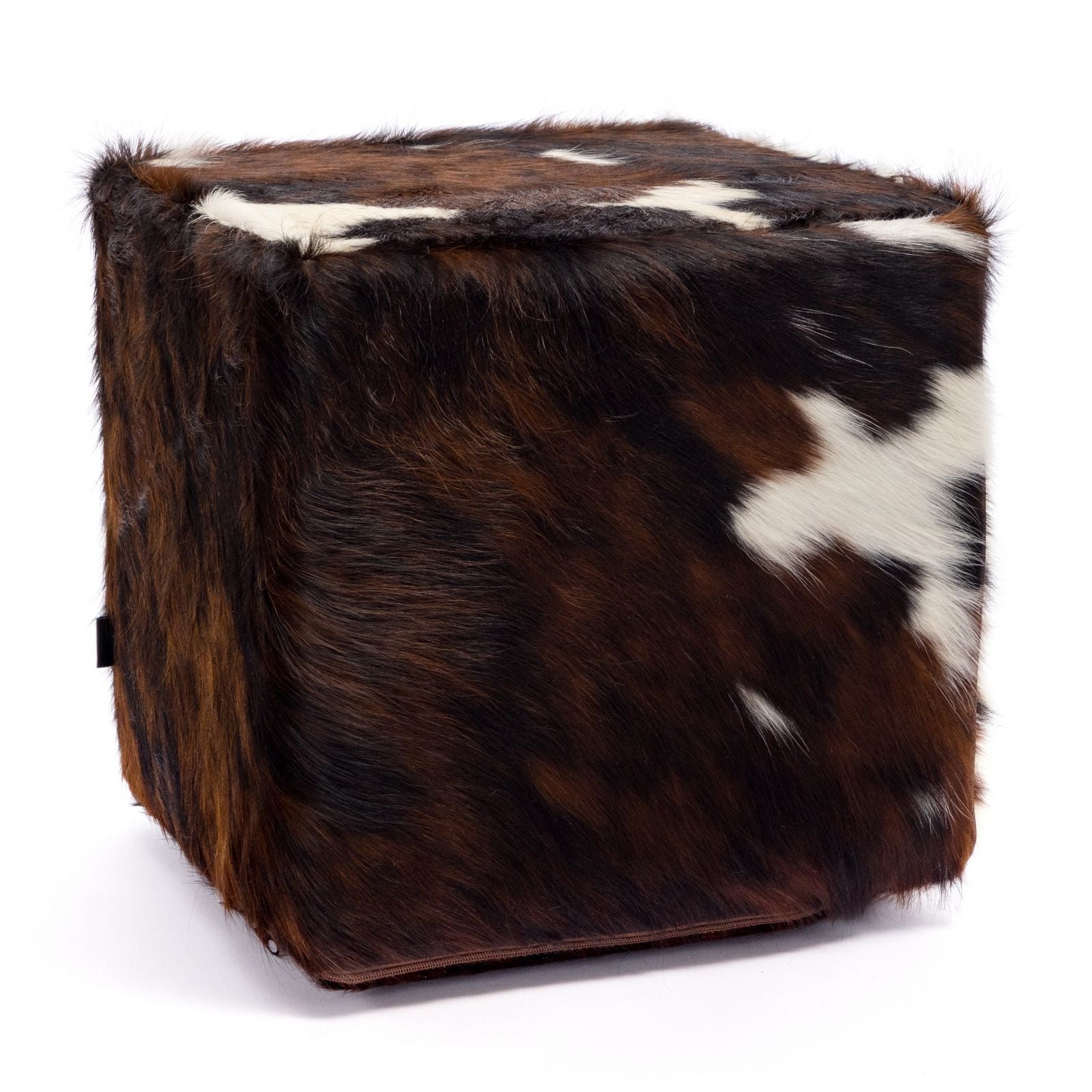 Pouf Poggiapiedi Sgabello Quadrato in Pelle di Mucca 40x40