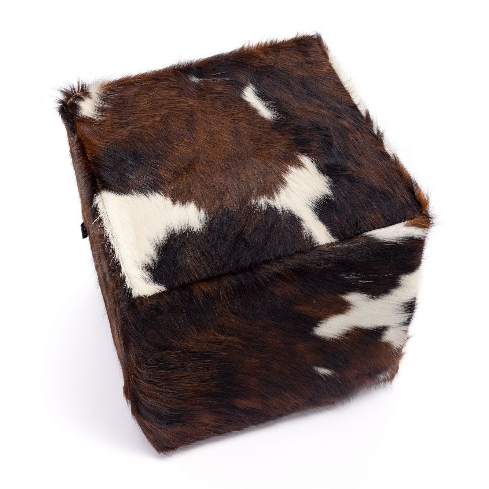 Pouf Poggiapiedi Sgabello Quadrato in Pelle di Mucca 40x40