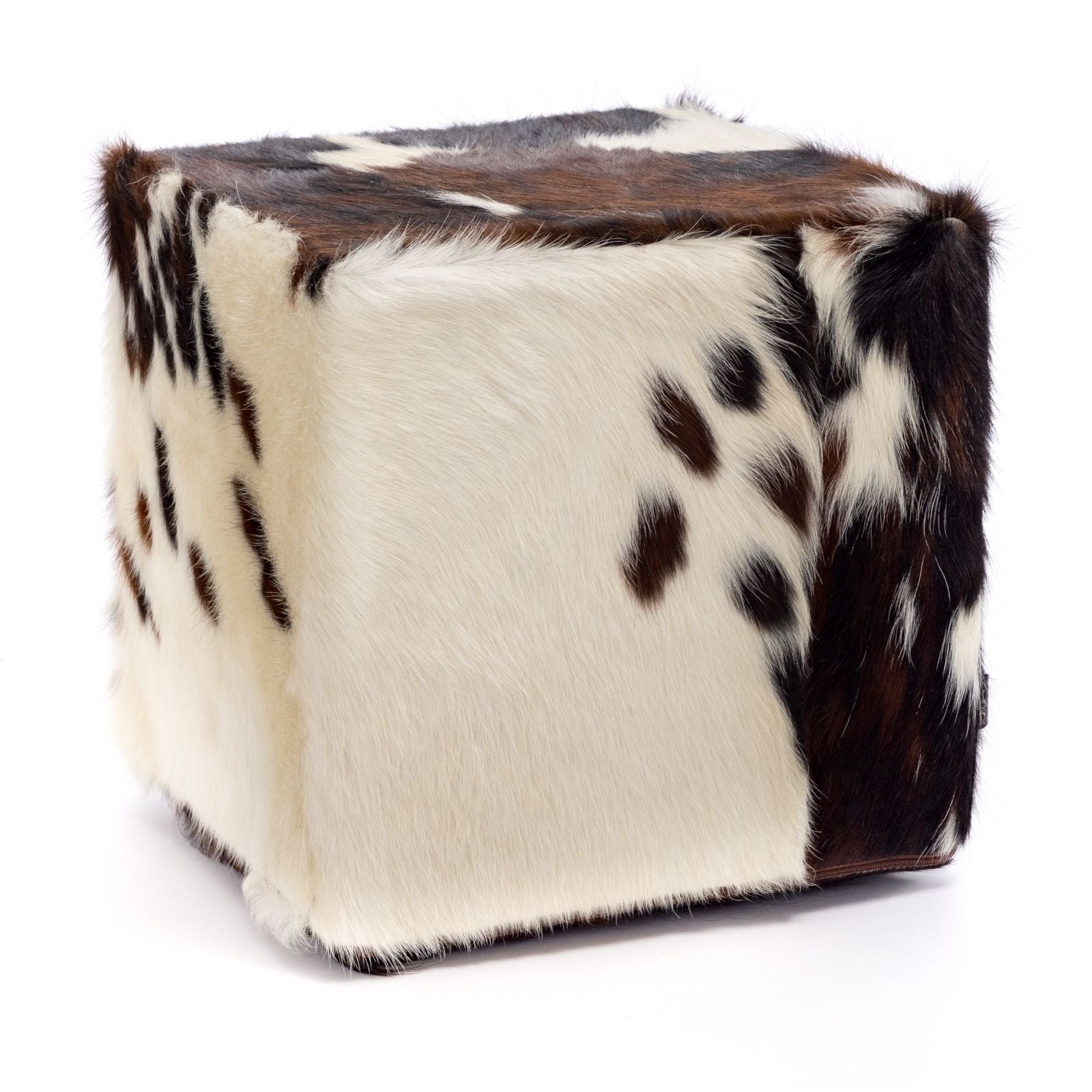 Pouf Poggiapiedi Sgabello Quadrato in Pelle di Mucca 40x40