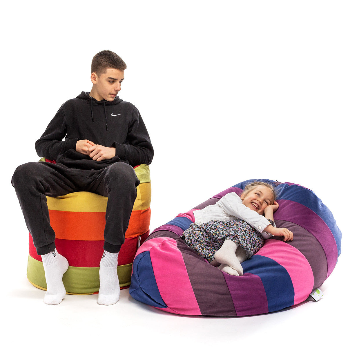 Pouf Poltrona Sacco Microfibra Patchwork