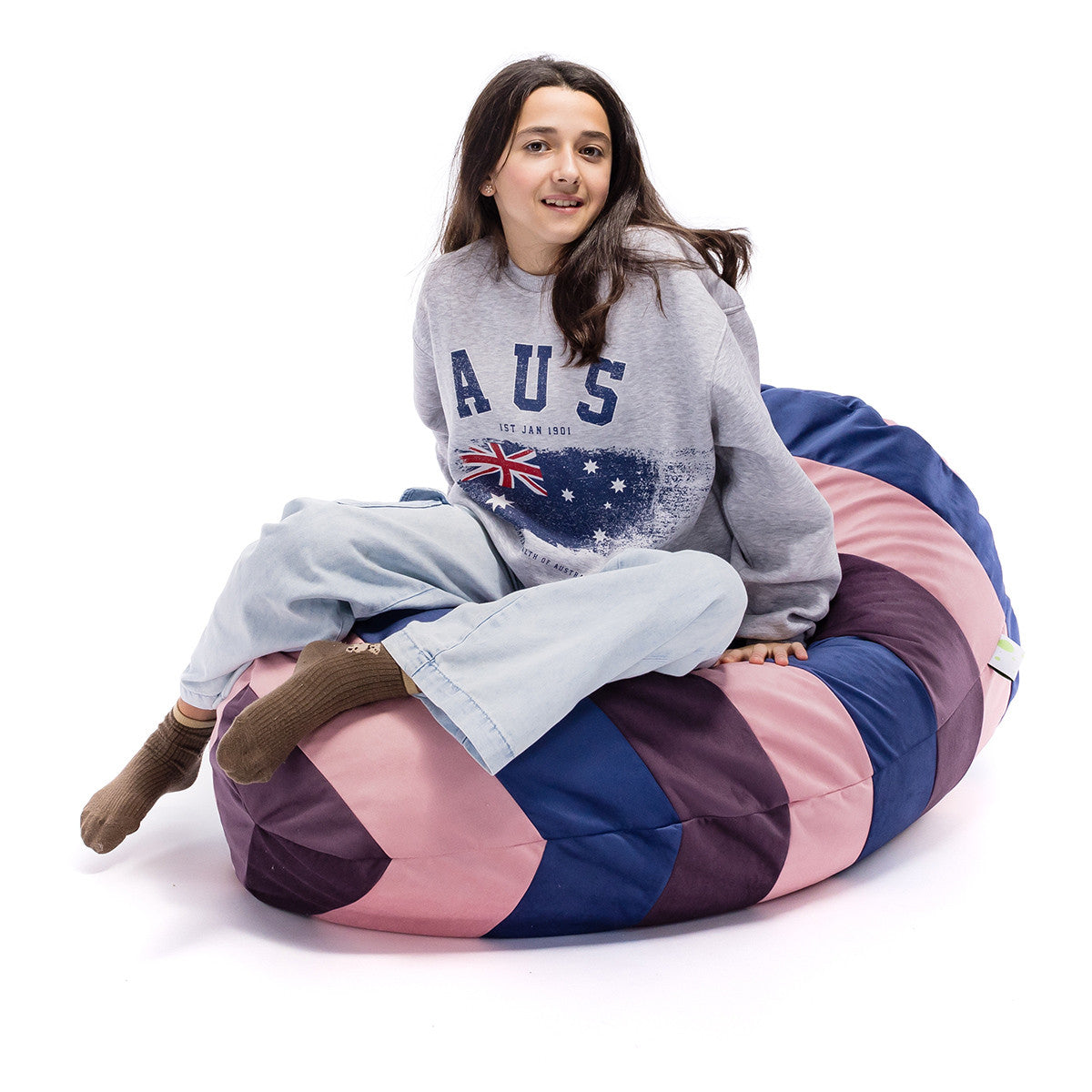 Pouf Poltrona Sacco Microfibra Patchwork