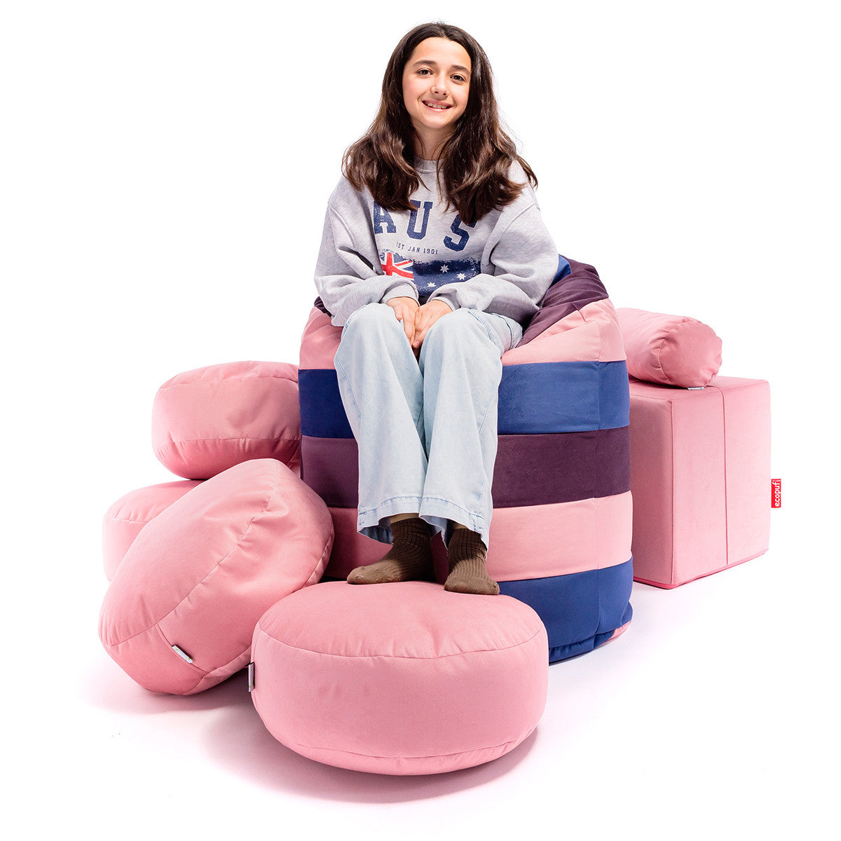 Pouf Poltrona Sacco Microfibra Patchwork