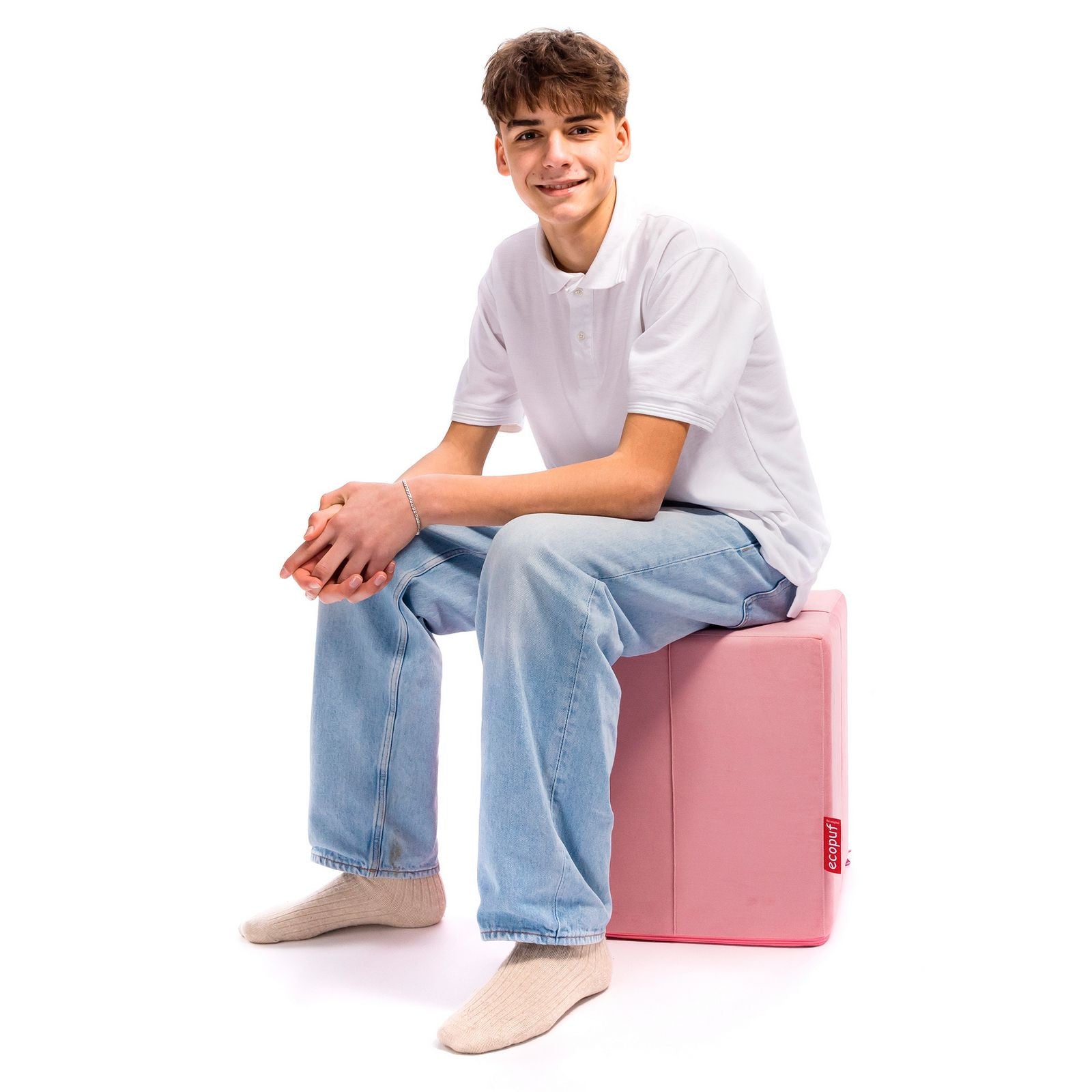 Pouf Poggiapiedi Sgabello Quadrato in Microfibra 40x40