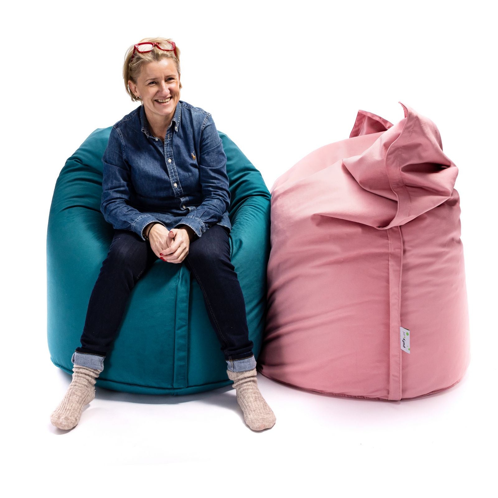 Pouf Cuscino Sacco in tessuto Velluto Velour Sfoderabile