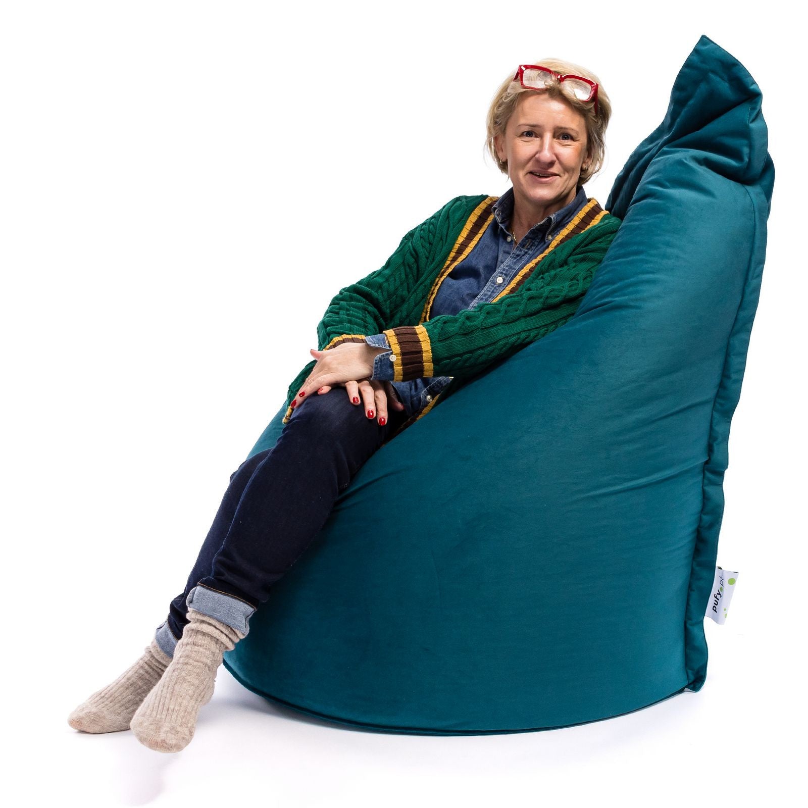 Pouf Cuscino Sacco in tessuto Velluto Velour Sfoderabile
