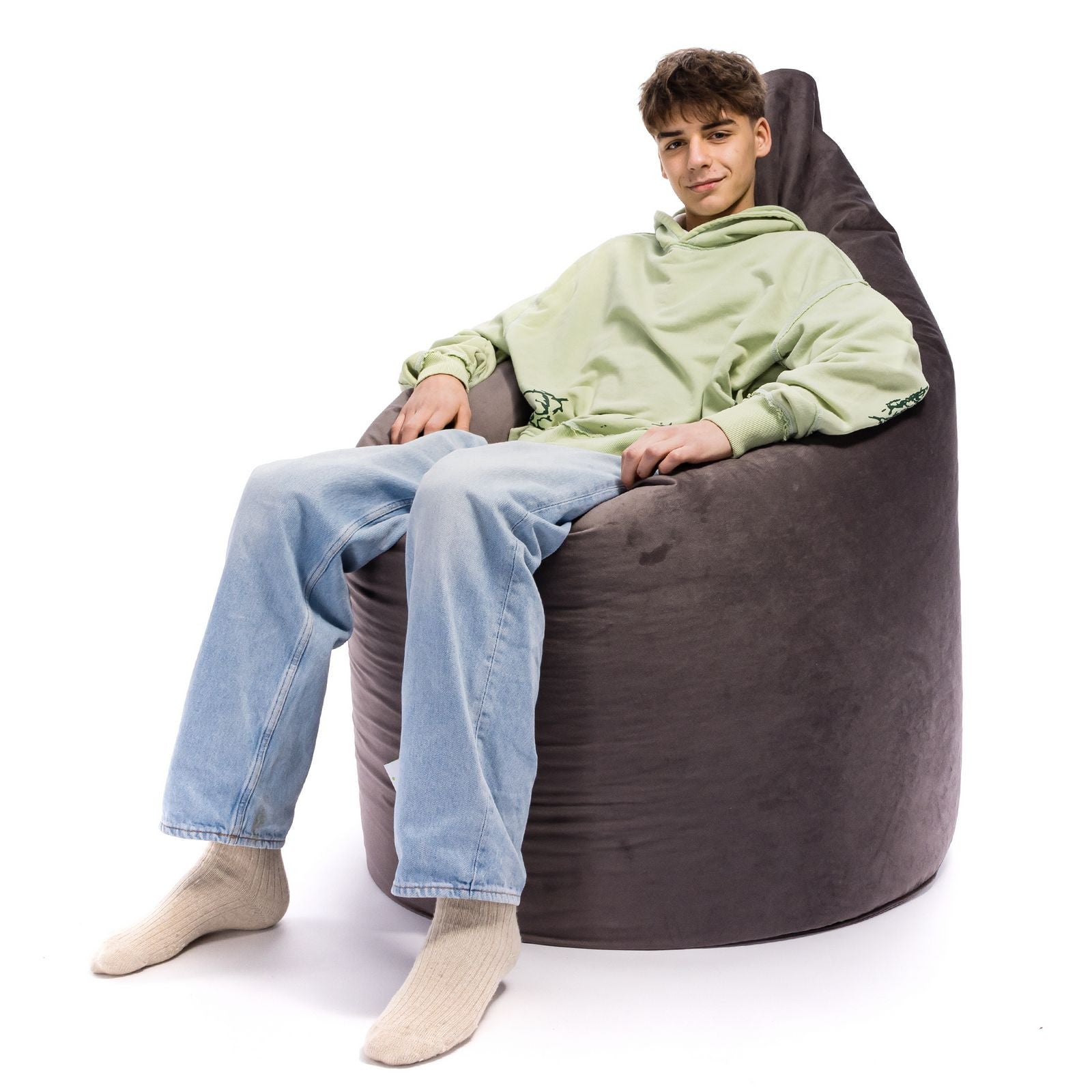Pouf Cuscino Sacco in tessuto Velluto Velour Sfoderabile