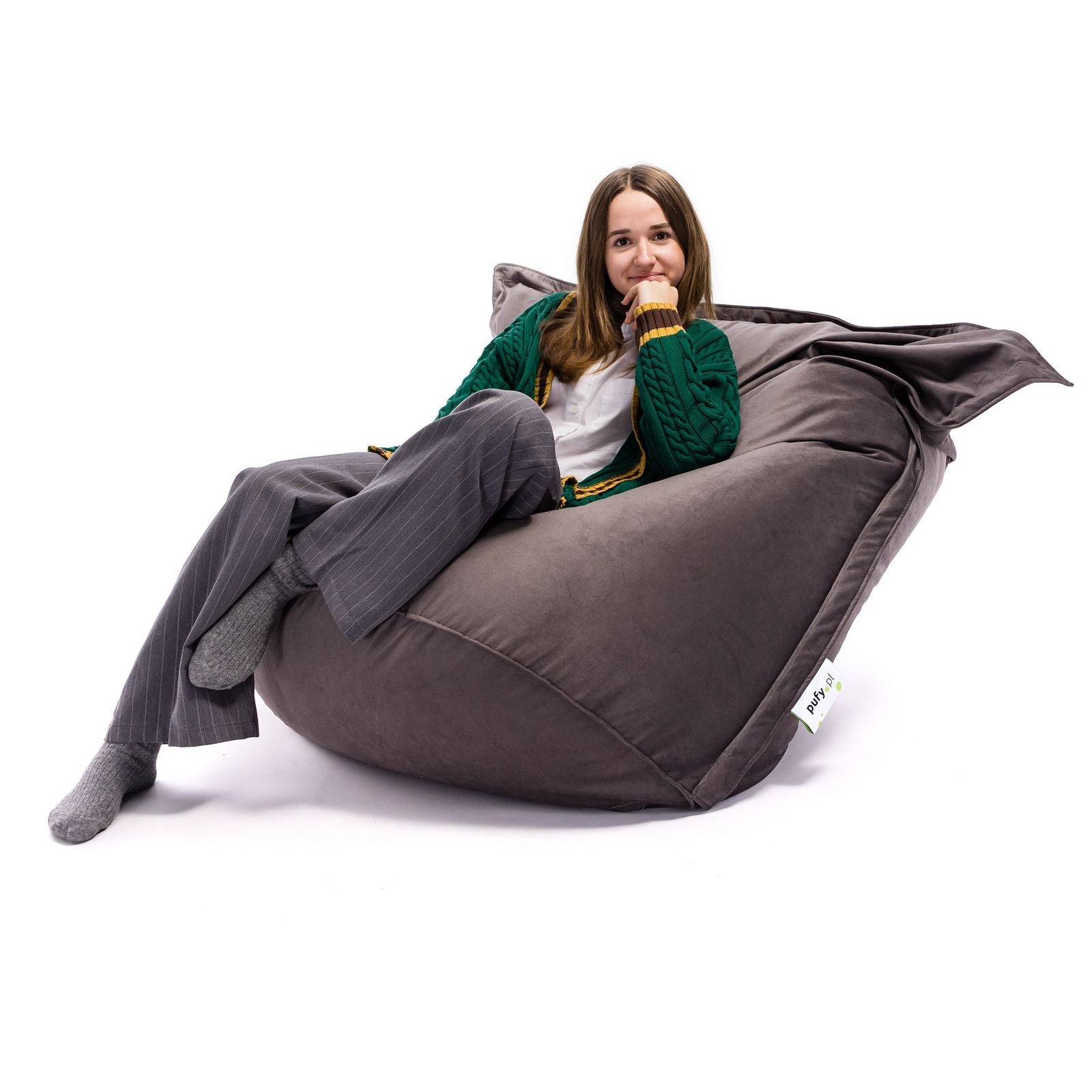 Pouf Cuscino Sacco in tessuto Velluto Velour Sfoderabile