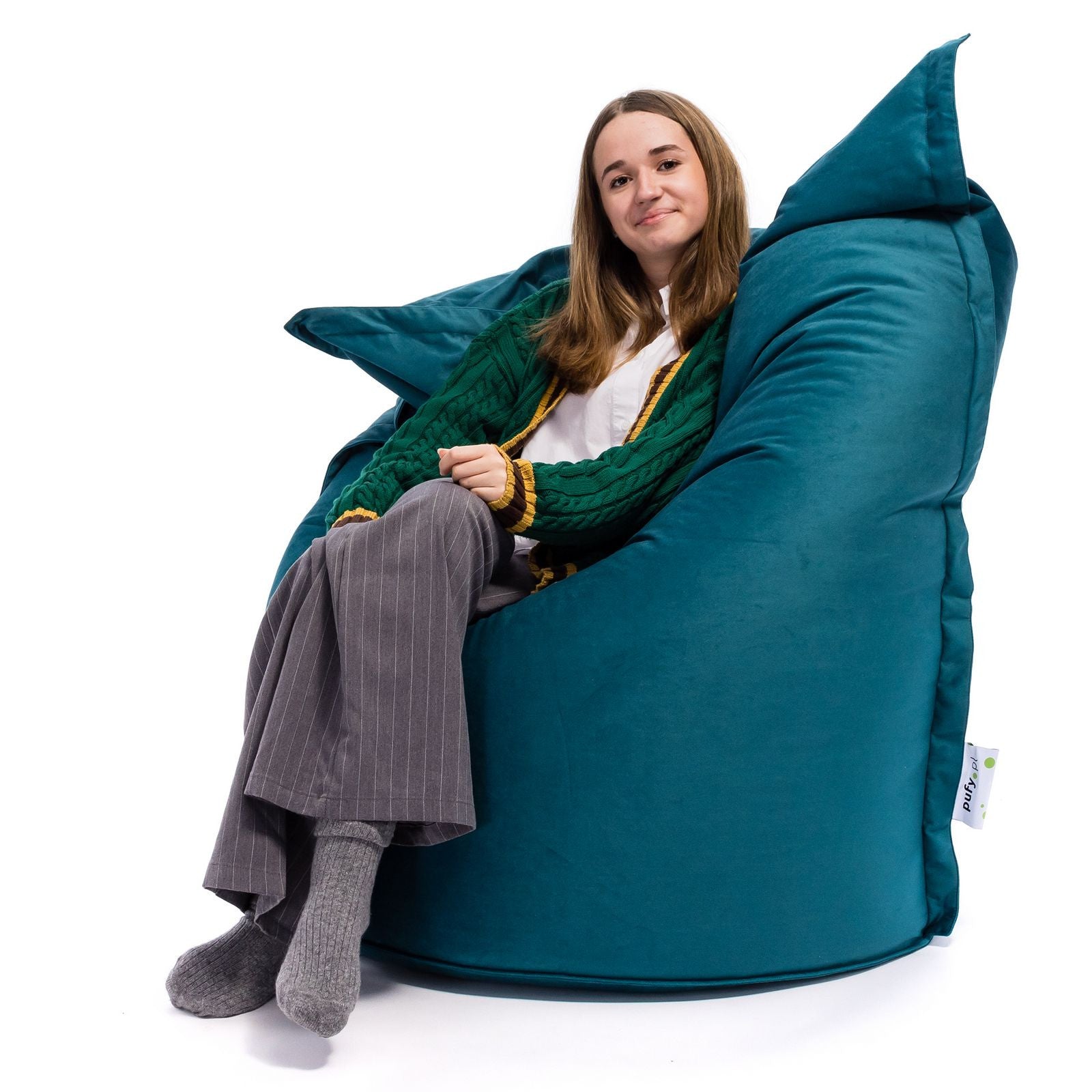 Pouf Cuscino Sacco in tessuto Velluto Velour Sfoderabile