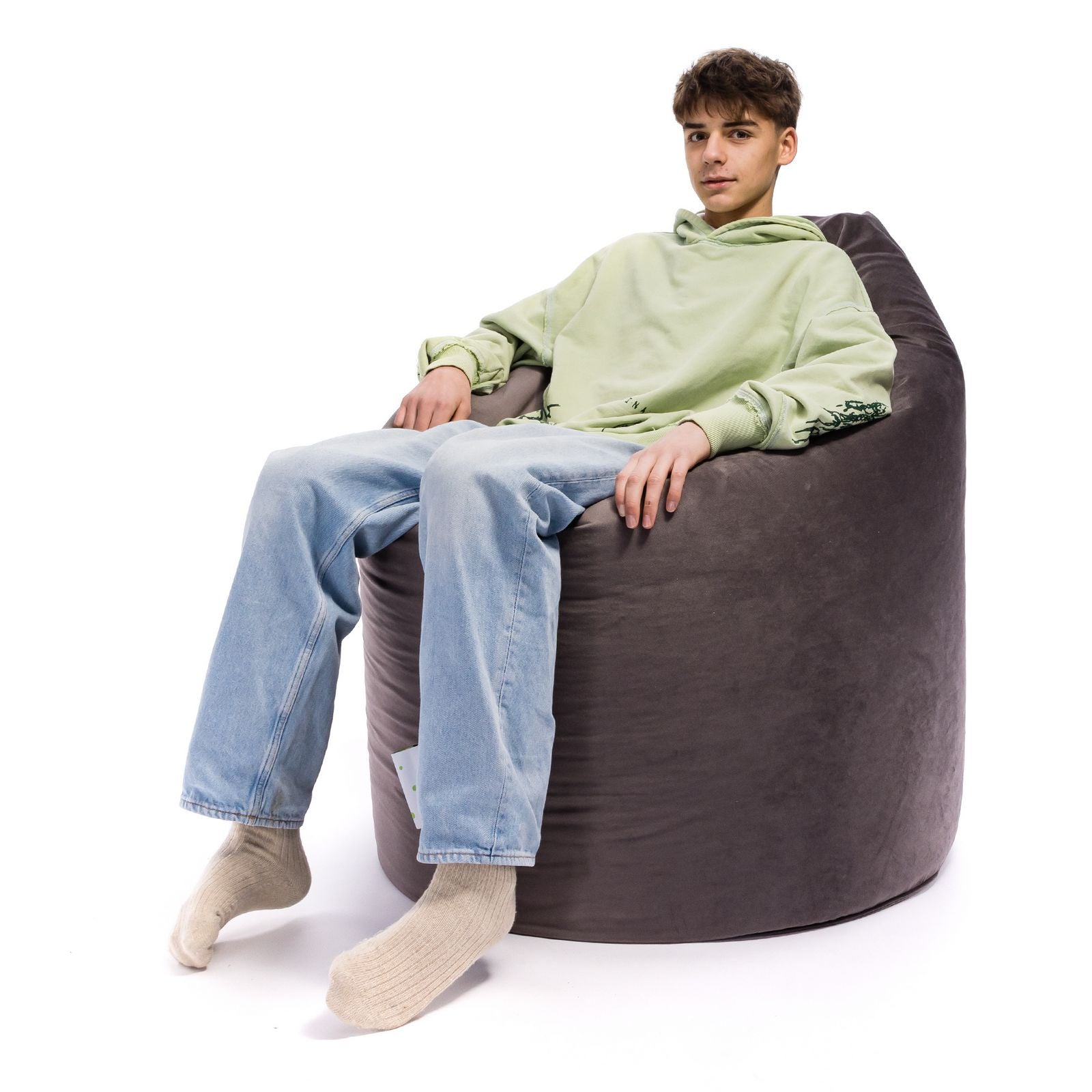 Pouf Cuscino Sacco in tessuto Velluto Velour Sfoderabile