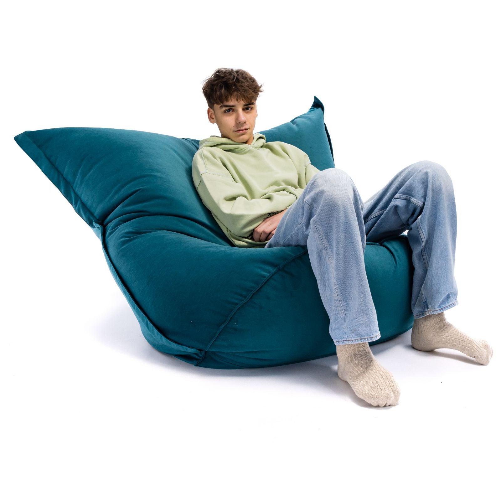 Pouf Cuscino Sacco in tessuto Velluto Velour Sfoderabile